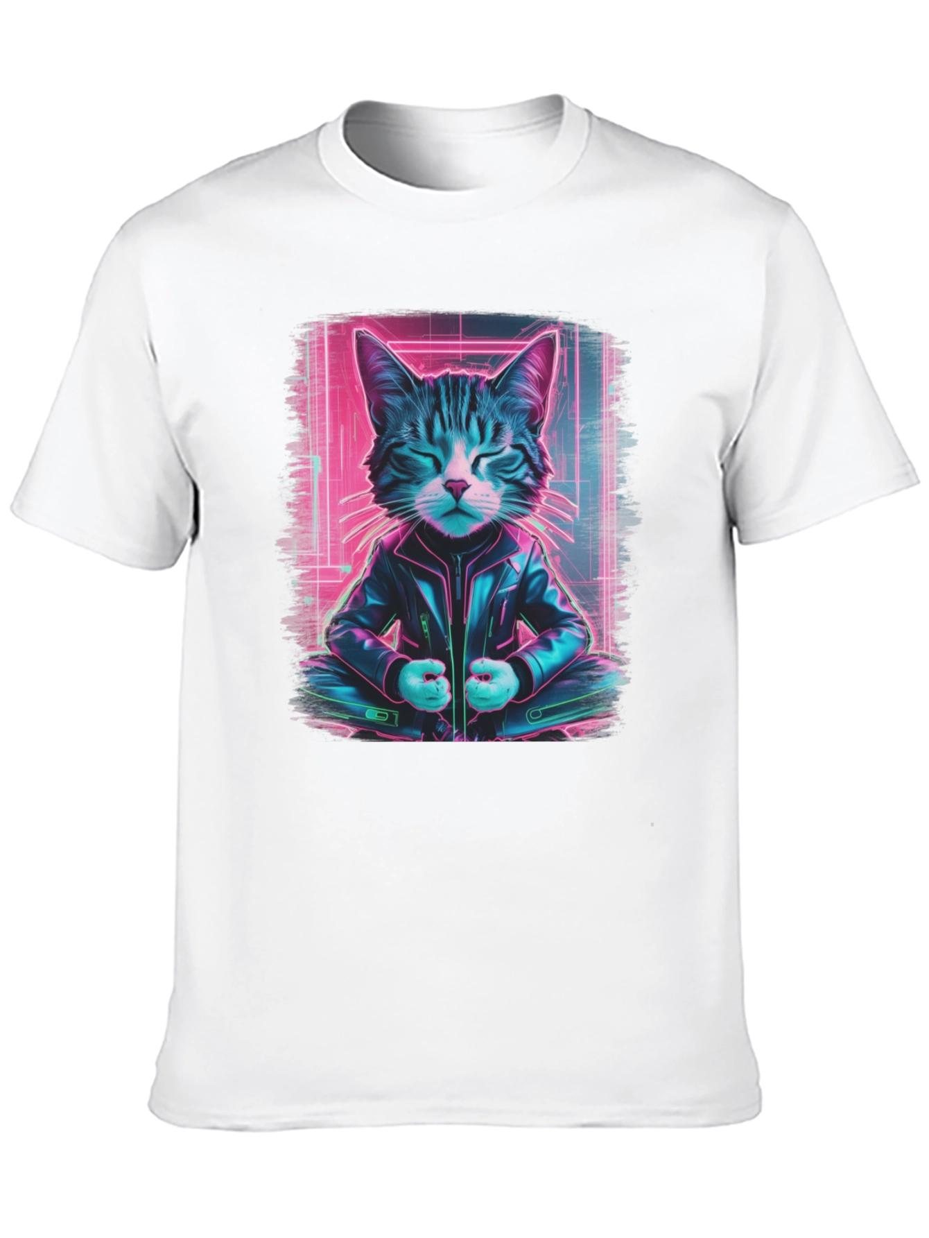 Cyberpunk Cat T-Shirt - Cool Neon Style