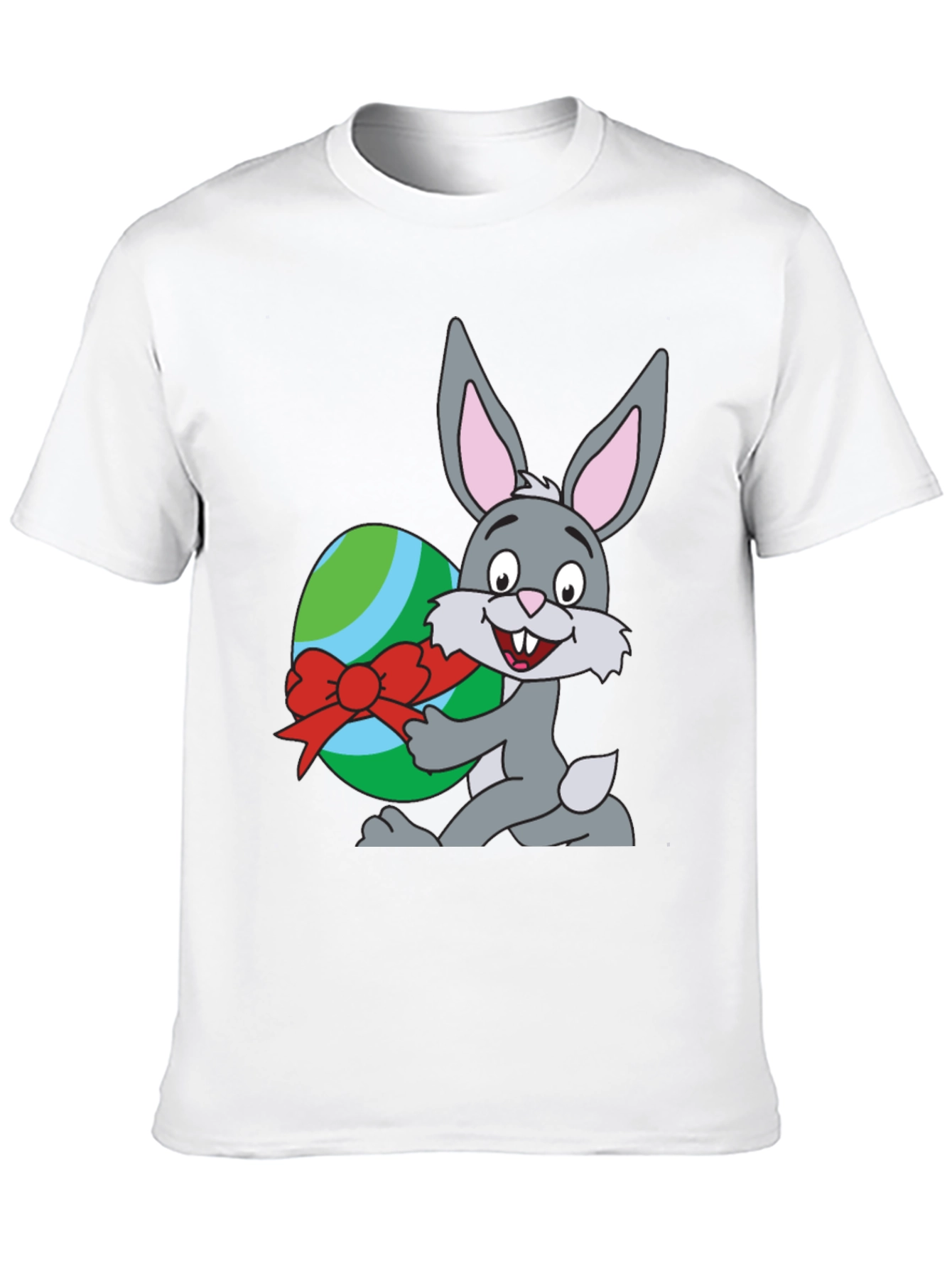 Easter Bunny & Egg Graphic T-Shirt - Black