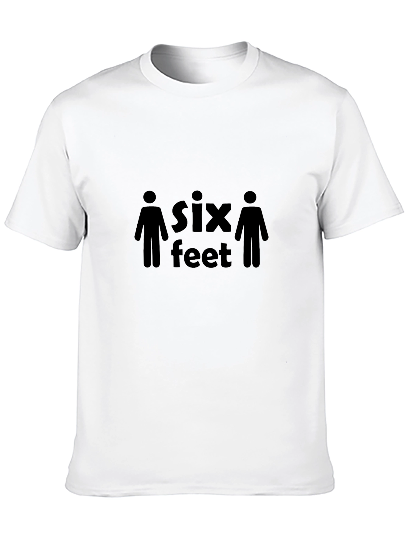 Six Feet Social Distancing T-Shirt - Black