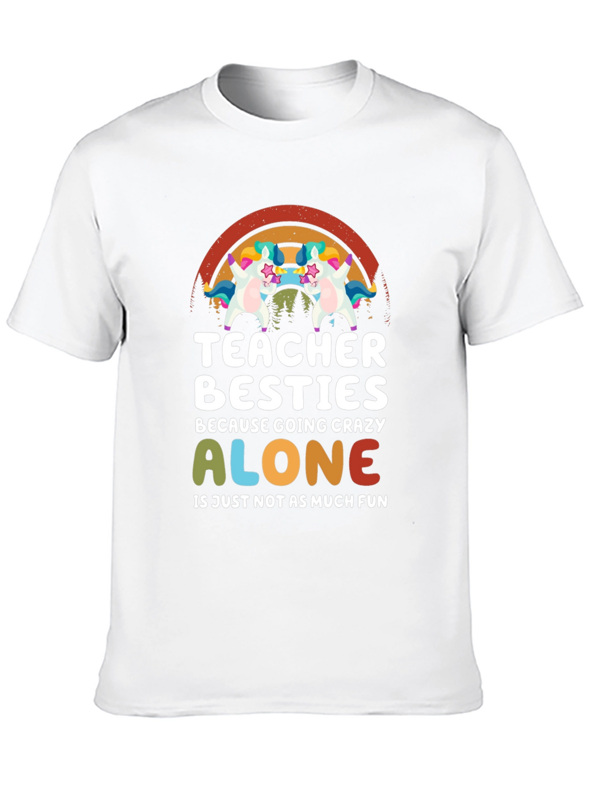 Teacher Besties Unicorn Graphic T-Shirt
