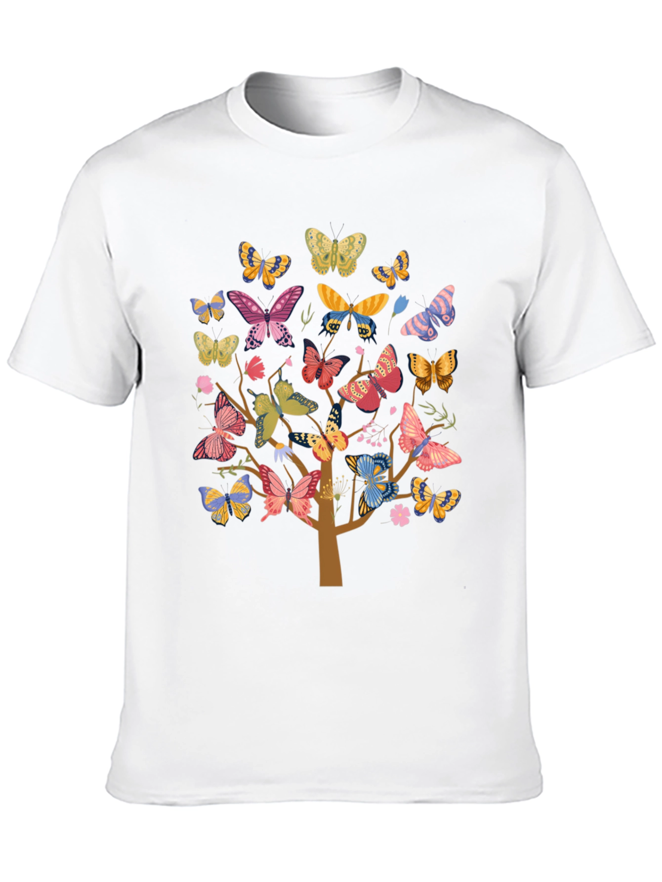 Butterfly Tree Graphic Tee - Trendy Unisex Shirt