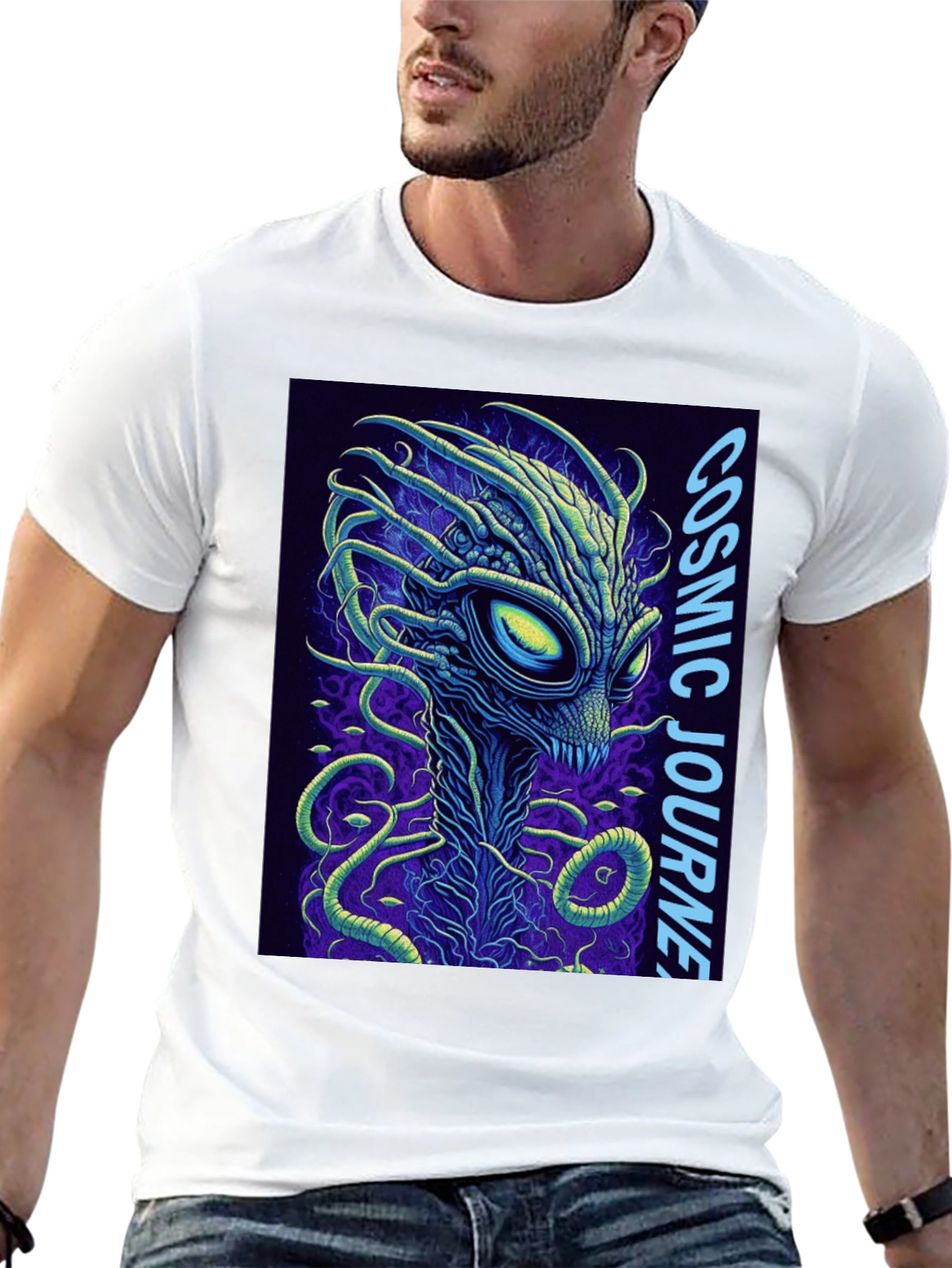 Cosmic Journey Alien Graphic T-Shirt