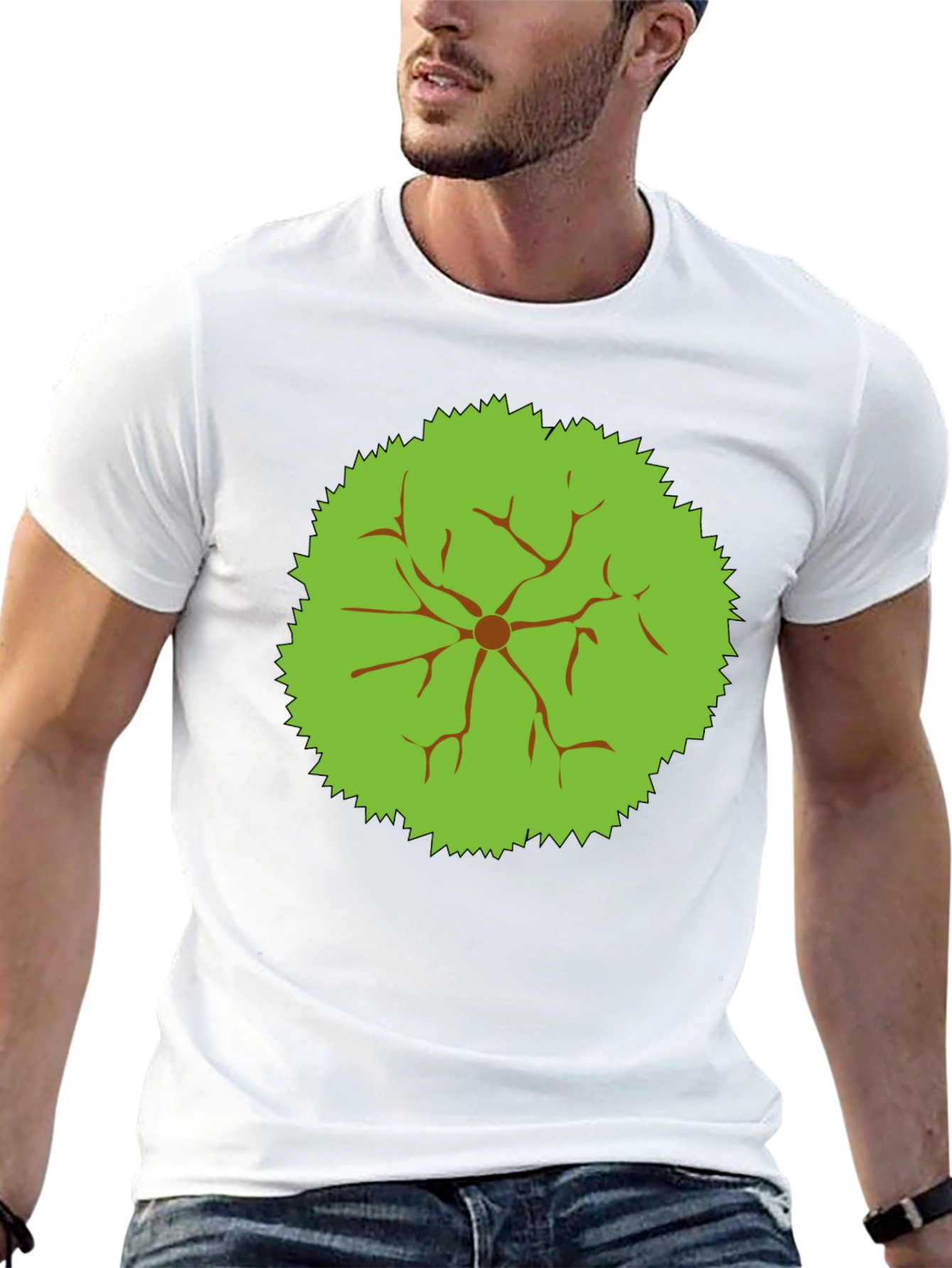 Abstract Tree Top Graphic Tee - Black