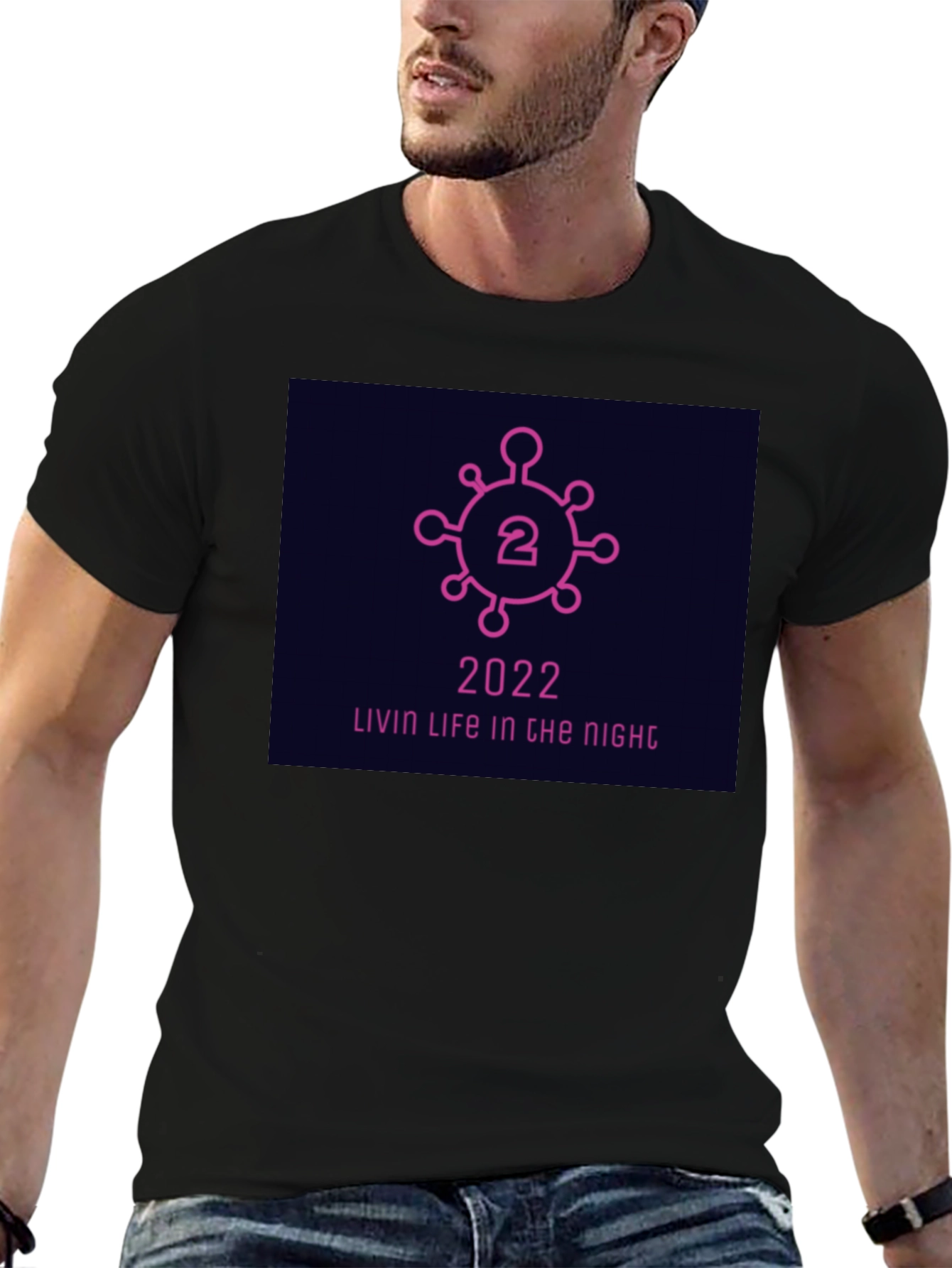2022 Livin Life Tee - Black Cotton Blend