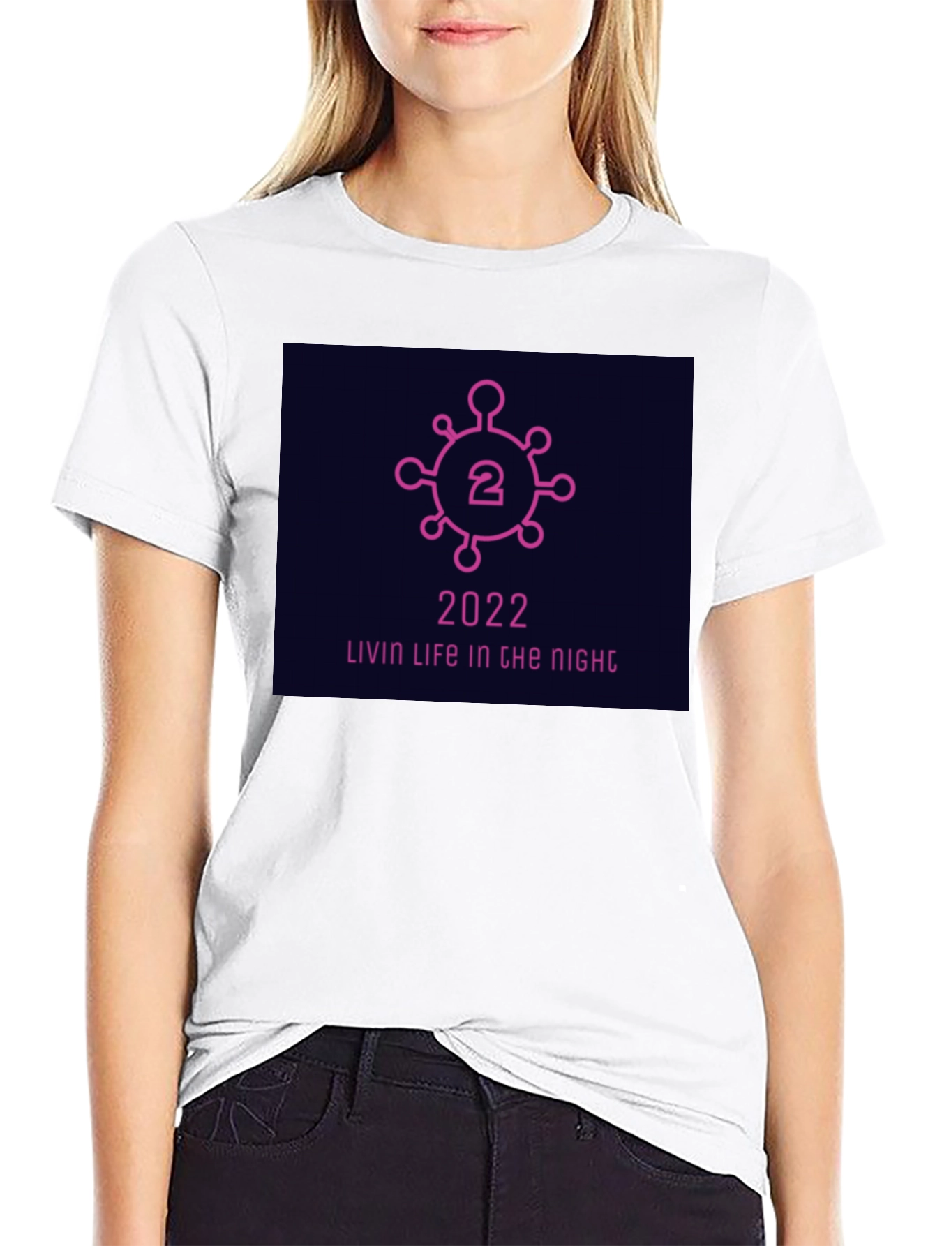 2022 Livin Life Tee - Black Cotton Blend