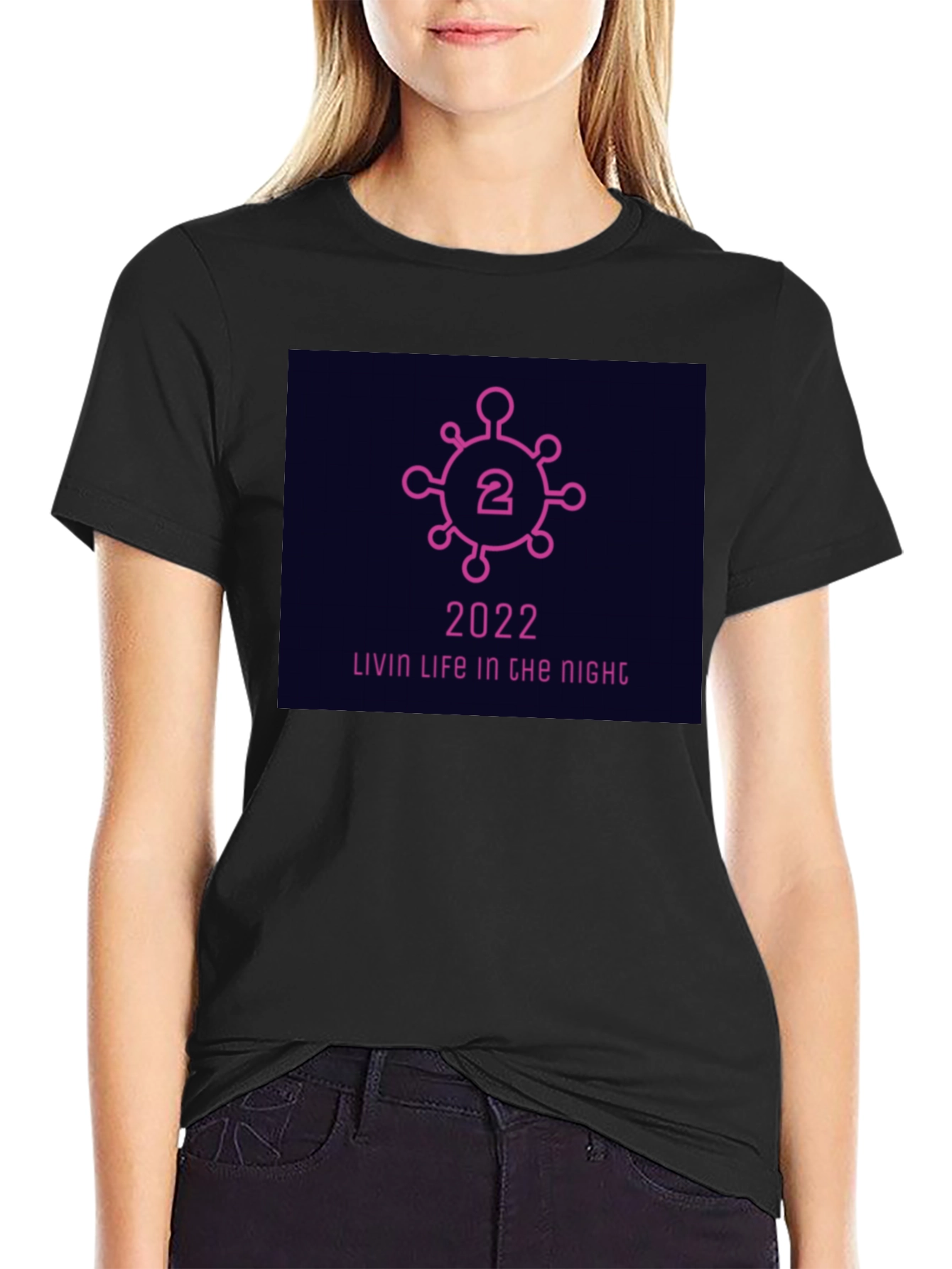 2022 Livin Life Tee - Black Cotton Blend