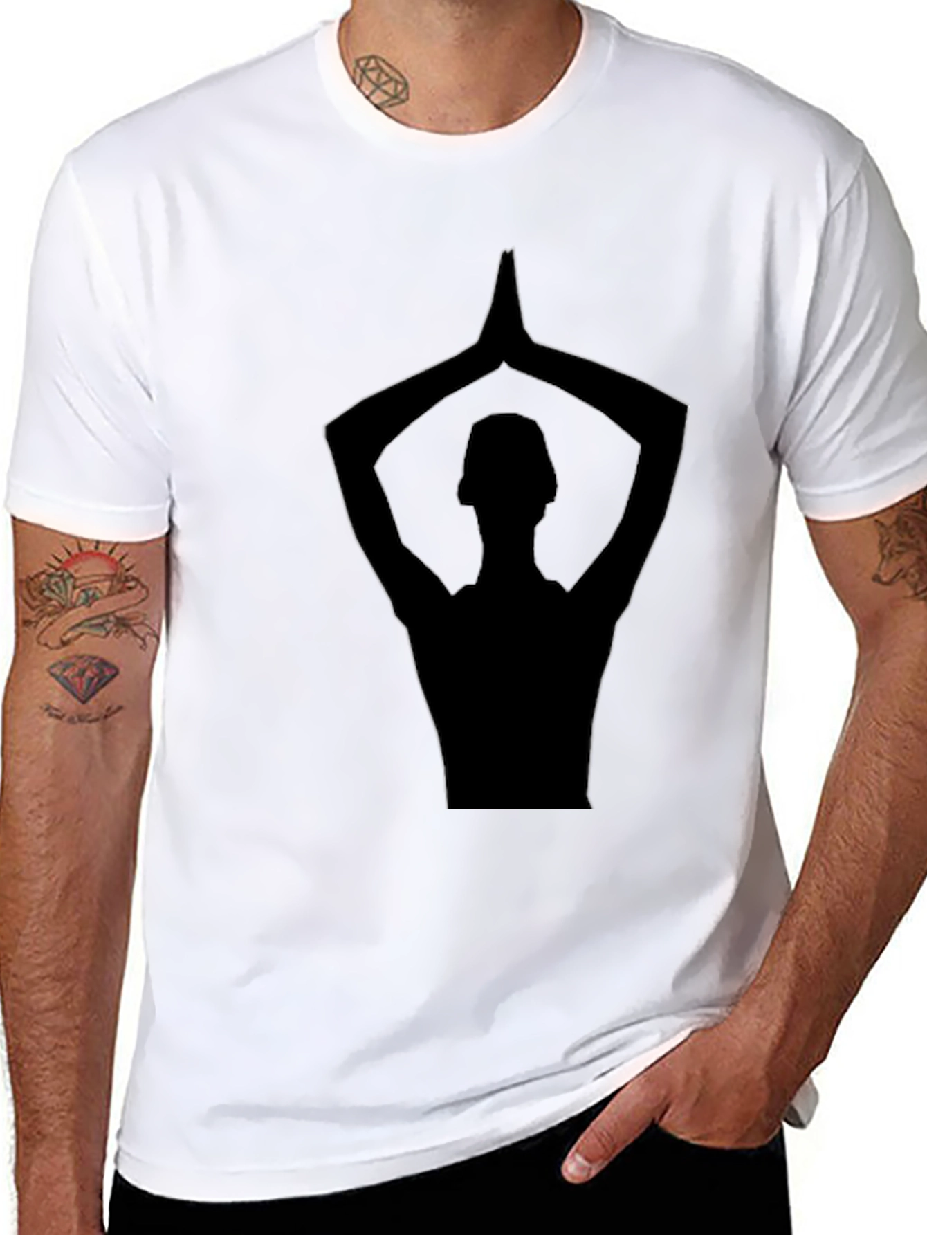 Yoga Silhouette Black T-Shirt