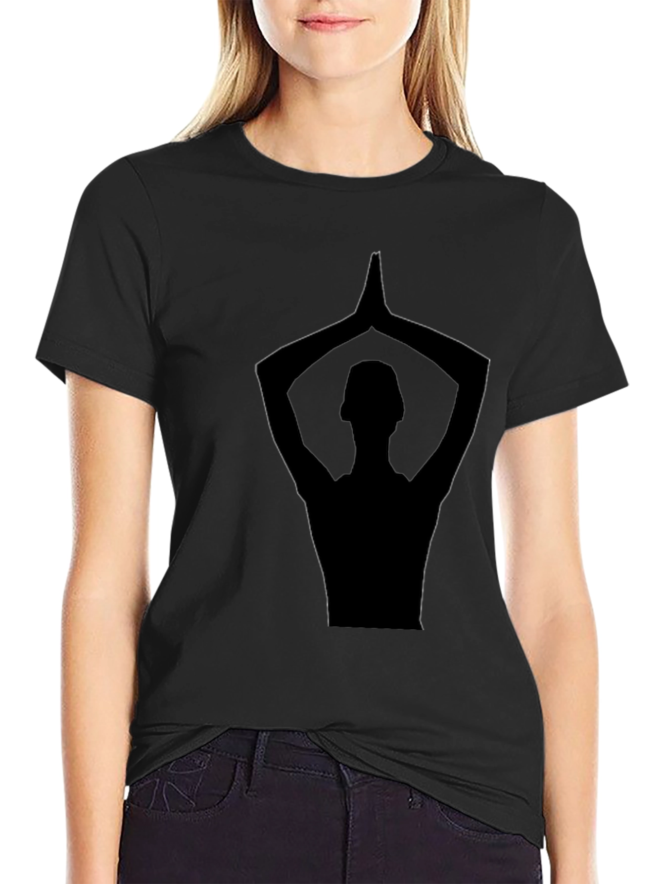 Yoga Silhouette Black T-Shirt