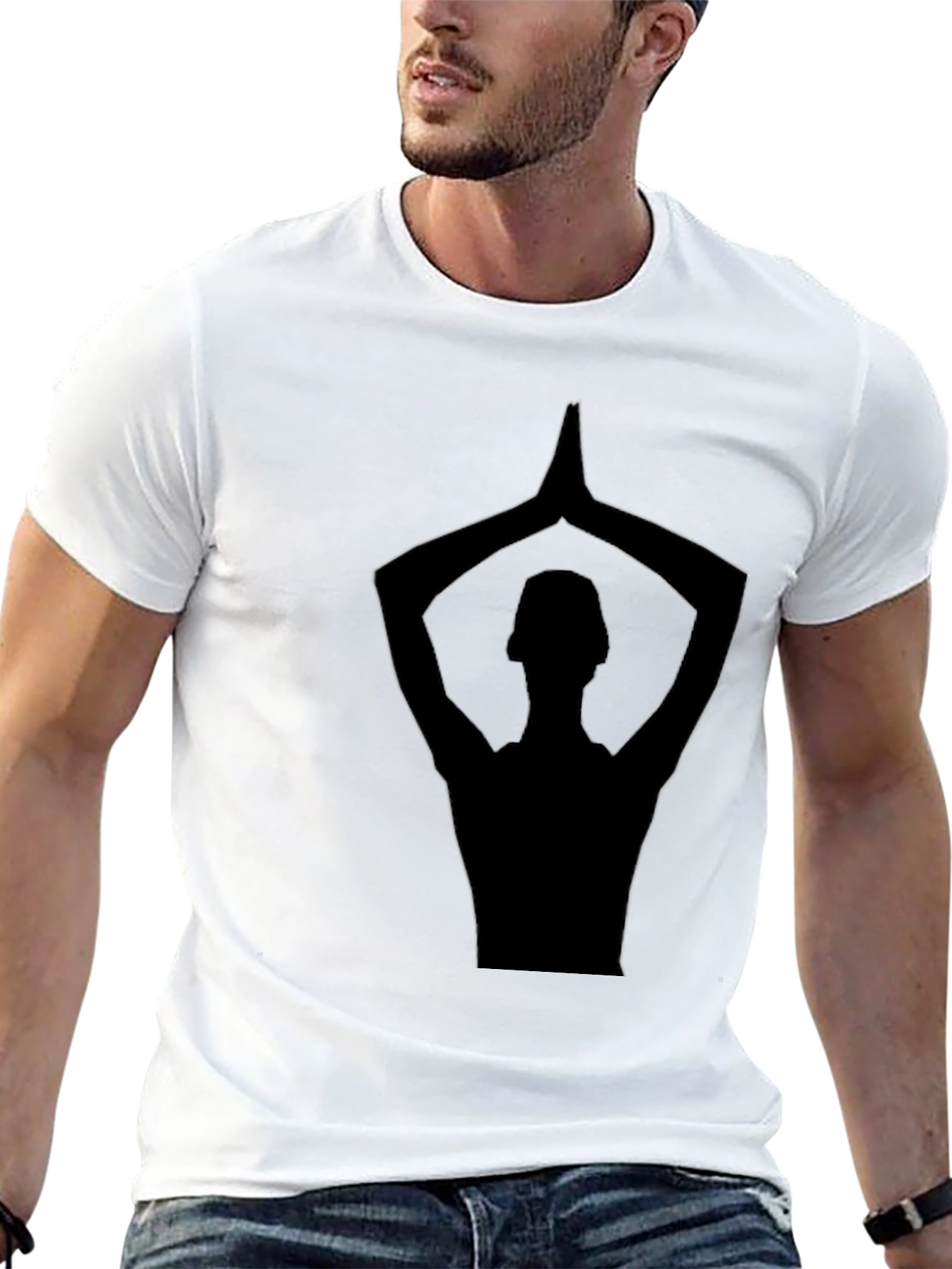 Yoga Silhouette Black T-Shirt