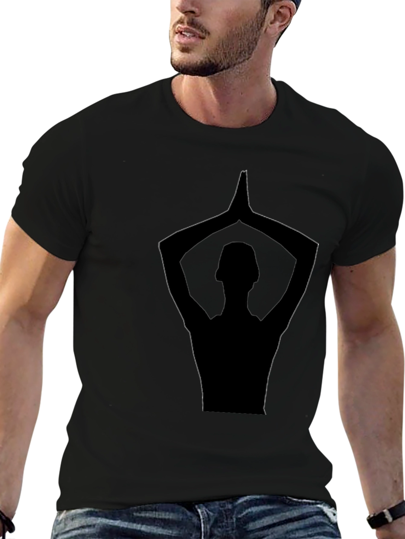 Yoga Silhouette Black T-Shirt