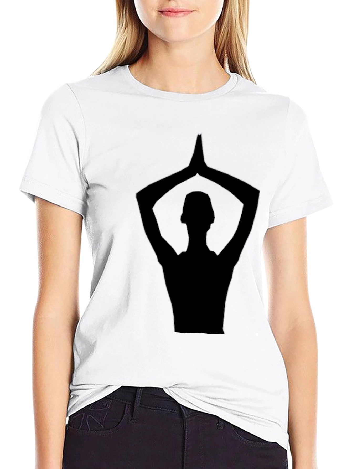 Yoga Silhouette Black T-Shirt