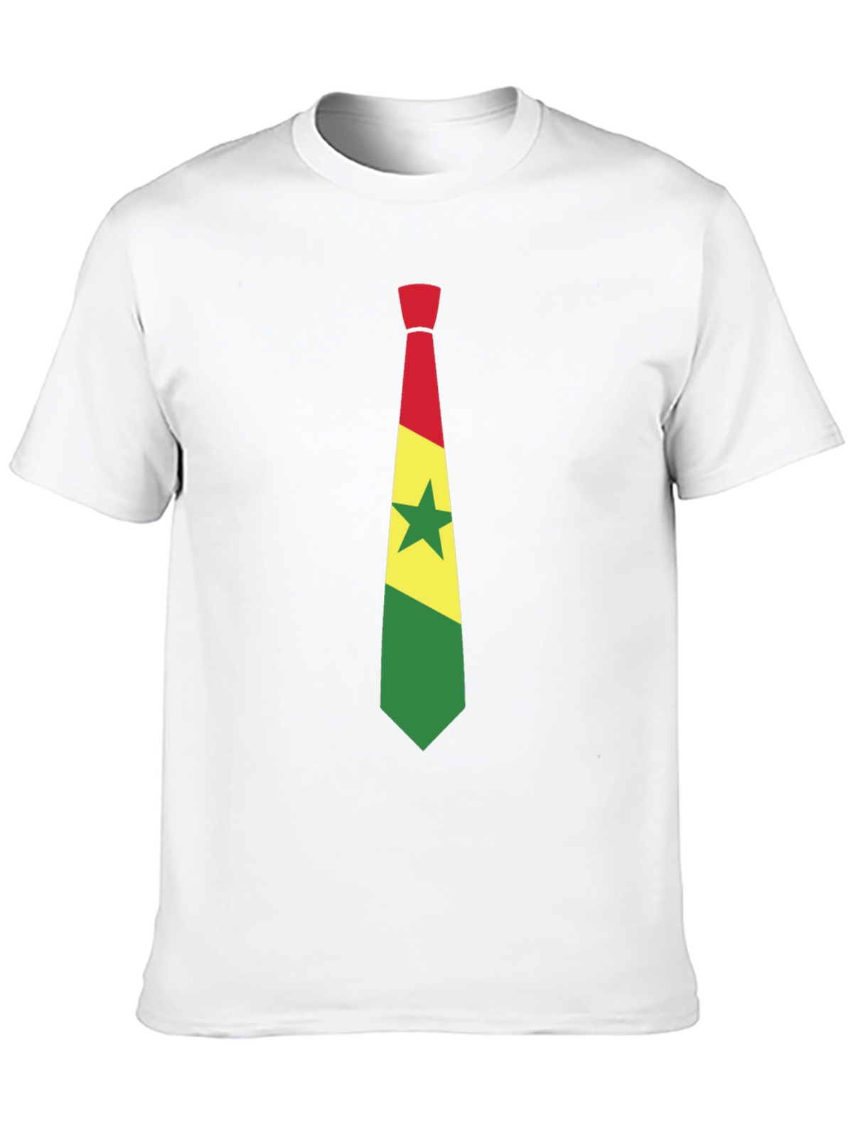 Ghana Flag Tie Graphic Black T-Shirt