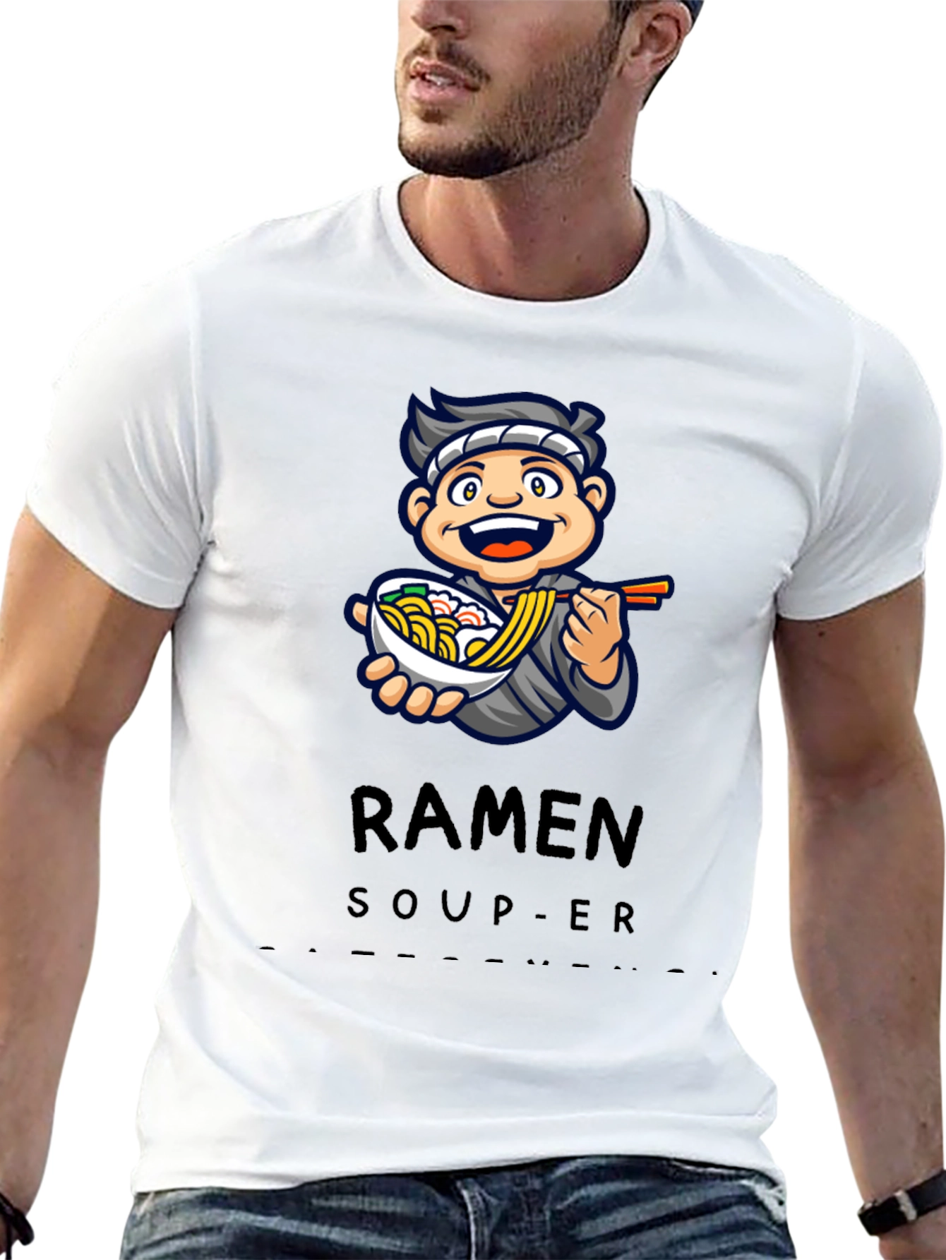 Ramen Soup-er Cartoon Graphic T-Shirt