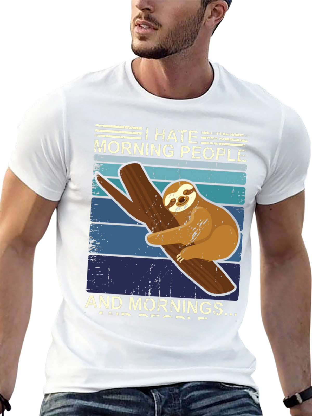 I Hate Morning People Sloth Graphic Tee