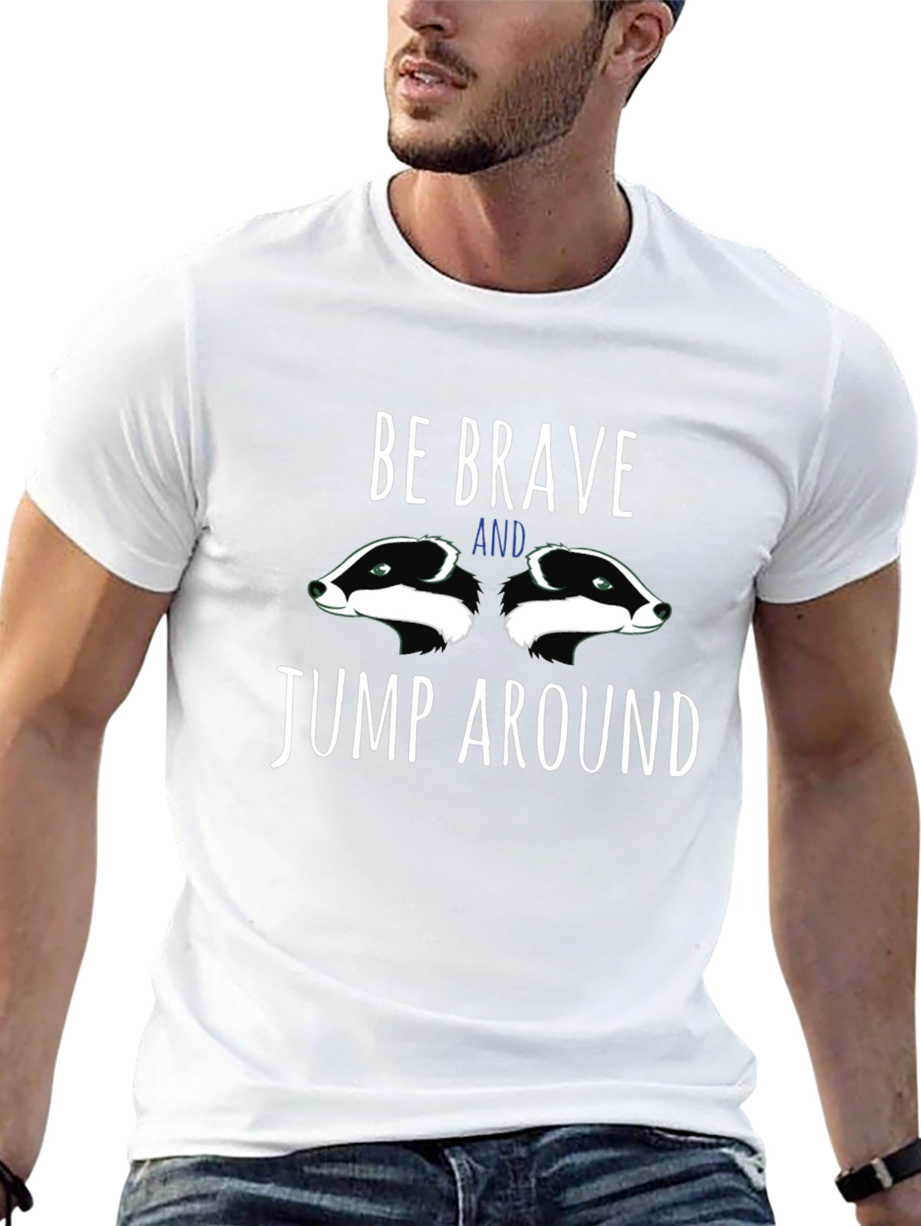 Be Brave T-Shirt with Badger Graphic