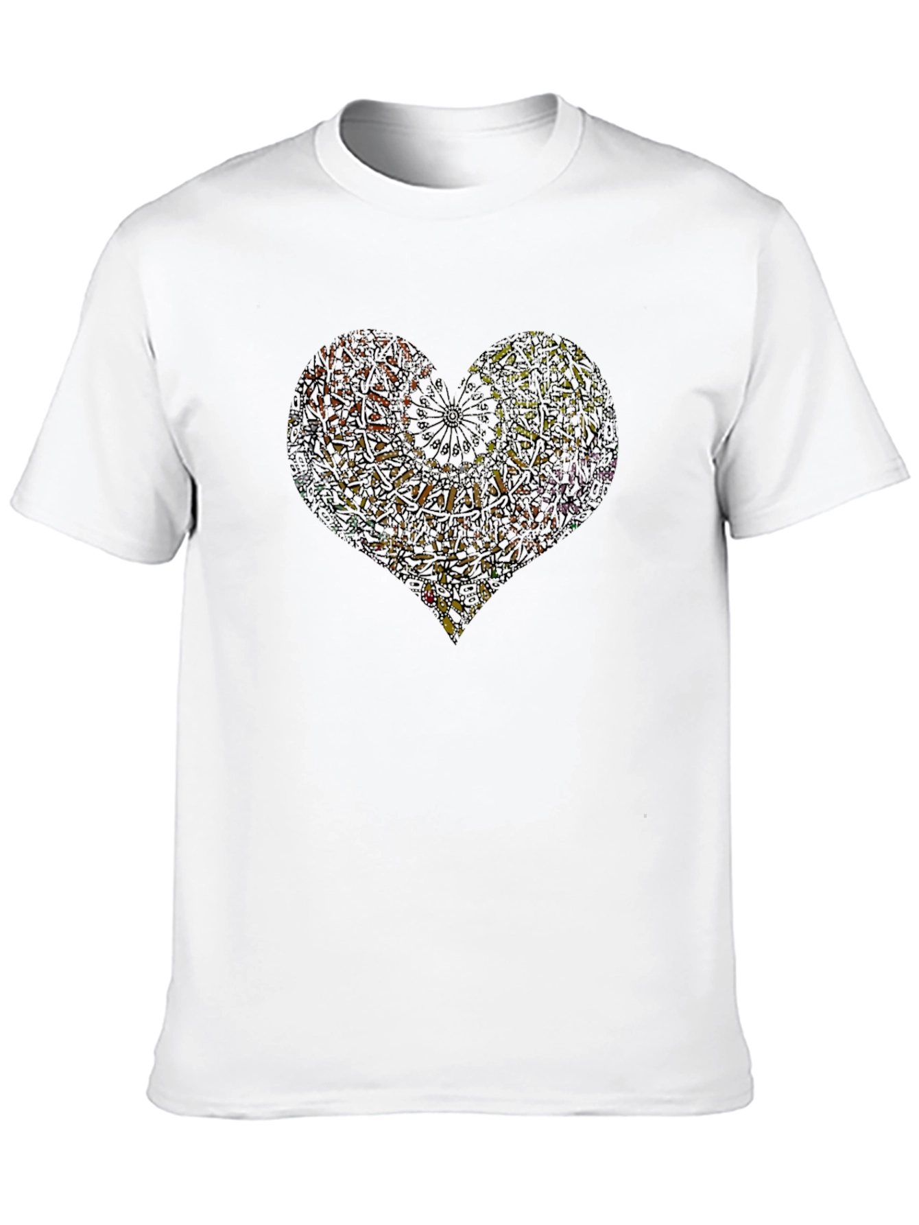 Abstract Heart Graphic Black T-Shirt