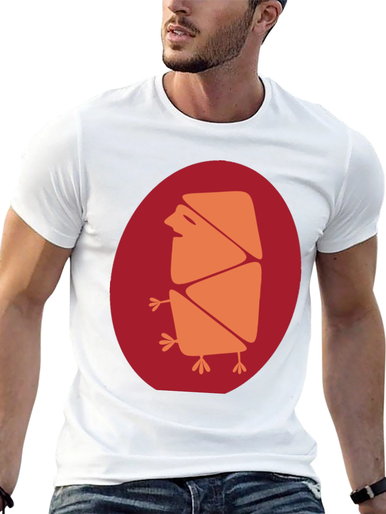 Abstract Bird Graphic Tee - Casual Black T-Shirt