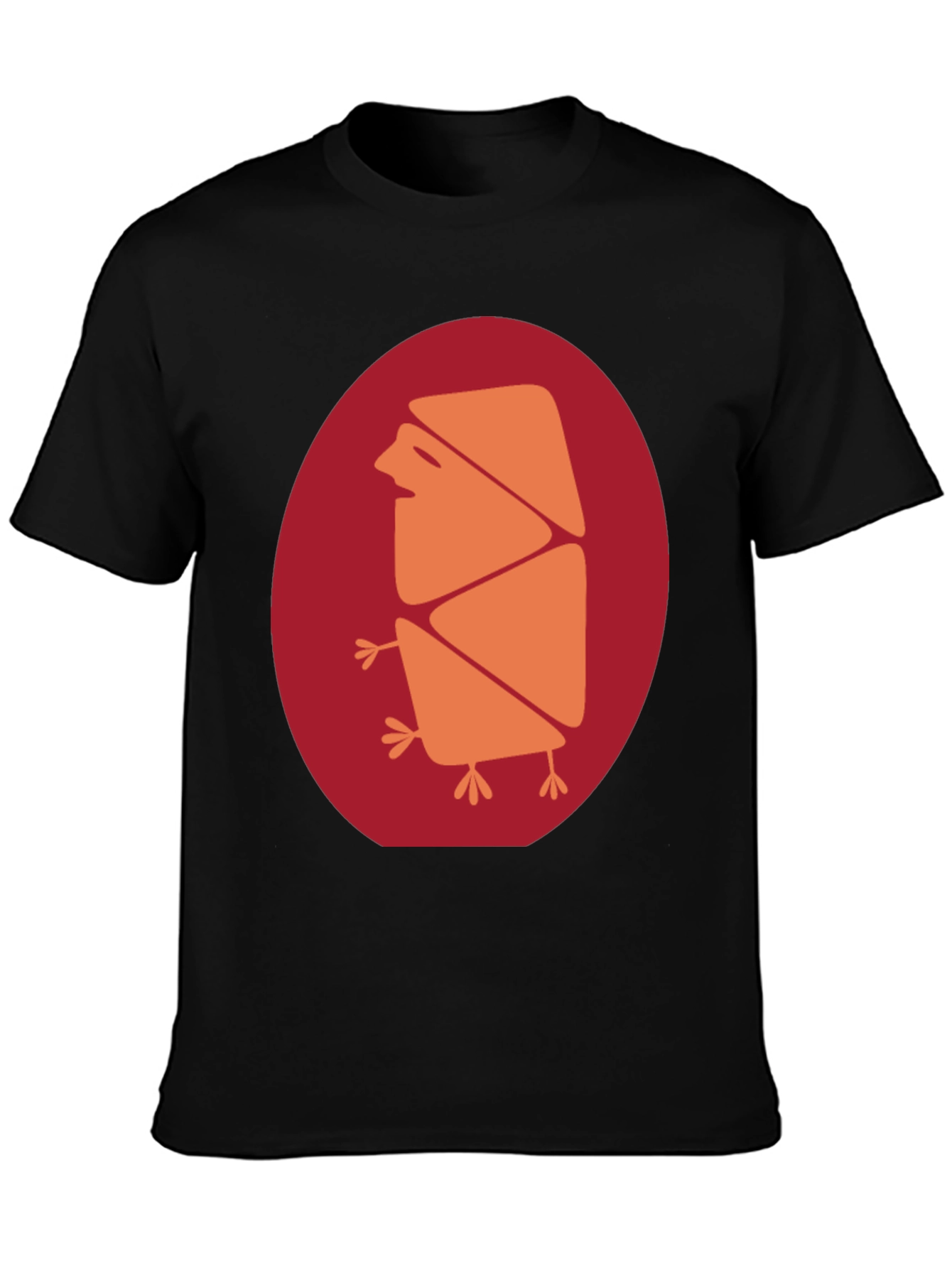 Abstract Bird Graphic Tee - Casual Black T-Shirt