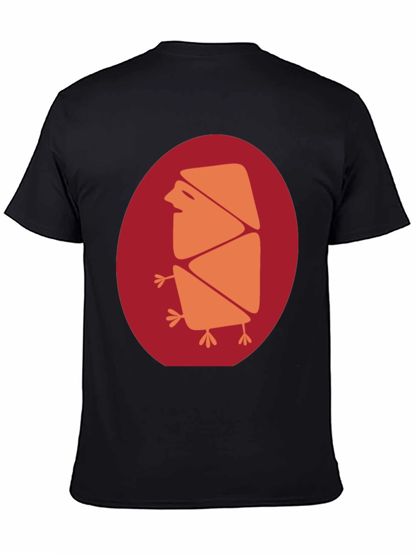 Abstract Bird Graphic Tee - Casual Black T-Shirt