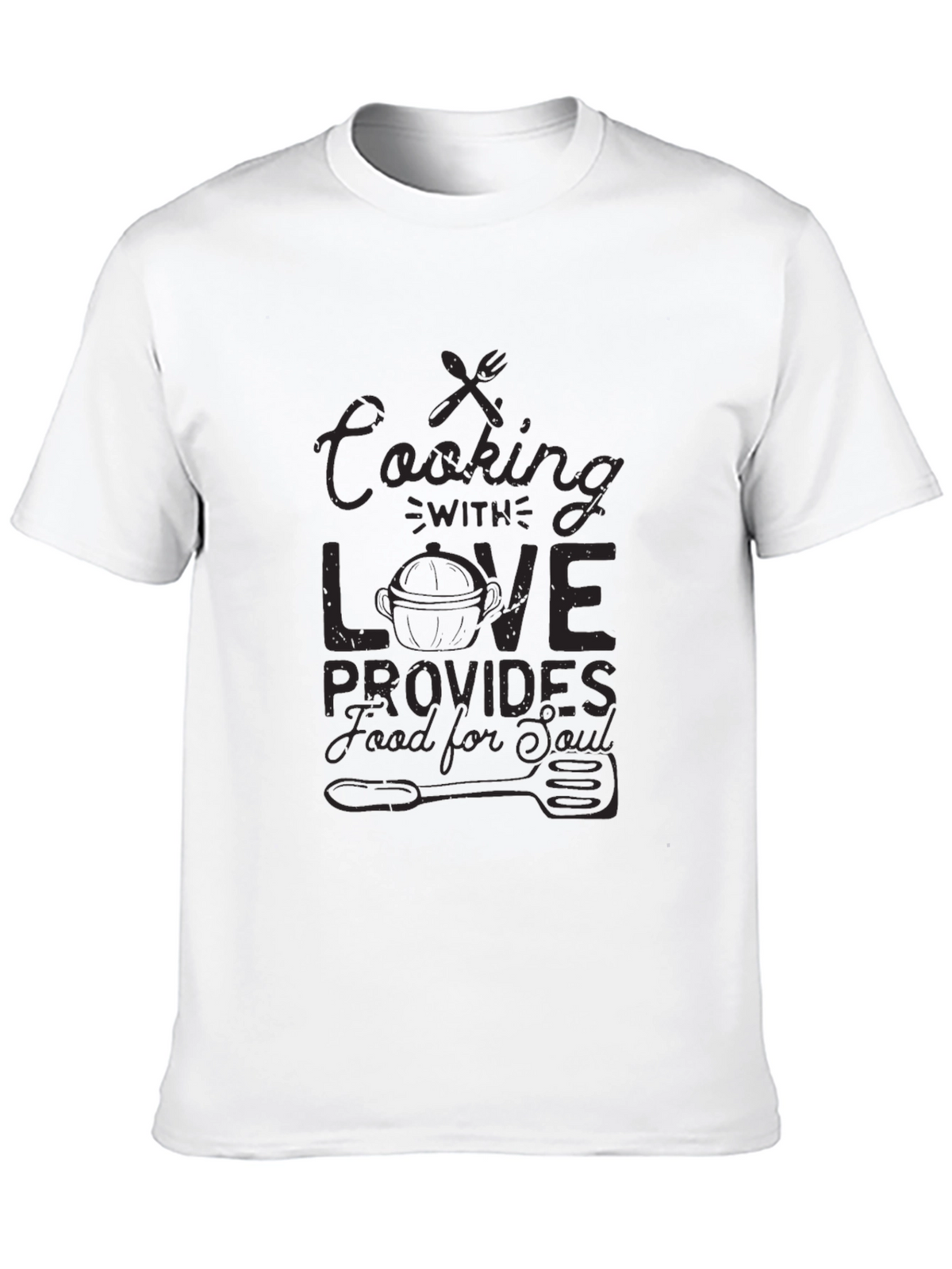 Cooking with Love Black Graphic T-Shirt