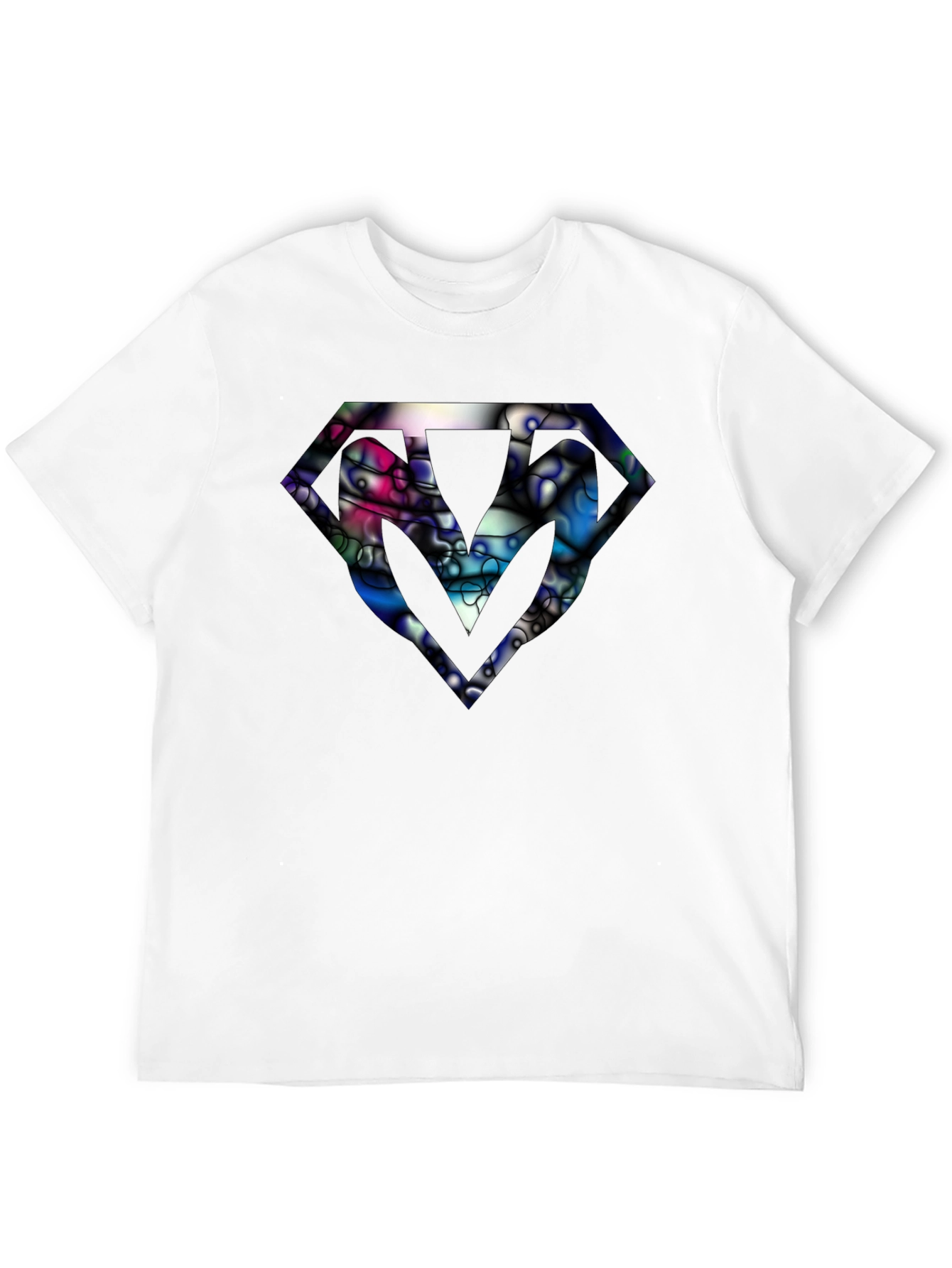 Abstract Diamond Graphic Black T-Shirt