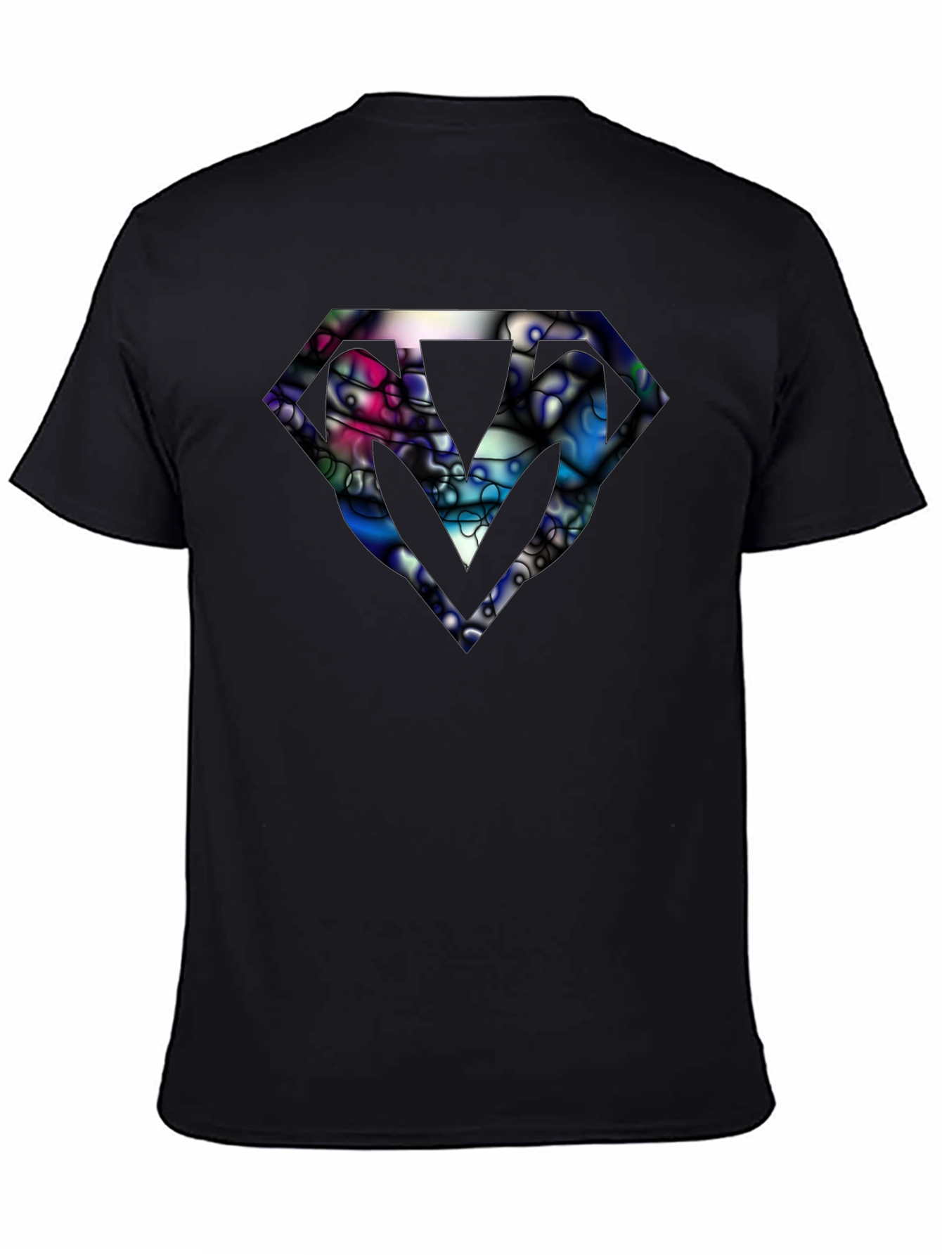 Abstract Diamond Graphic Black T-Shirt