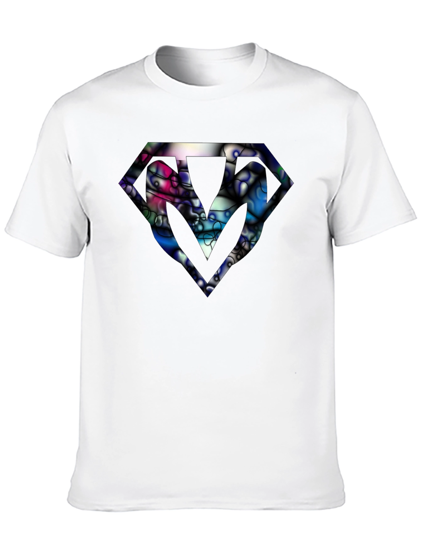 Abstract Diamond Graphic Black T-Shirt