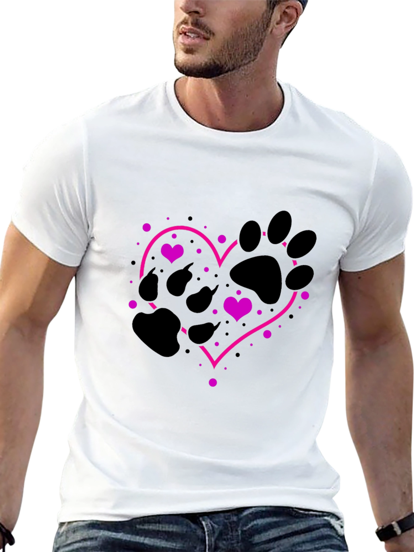 Paw Print Heart T-Shirt - Love Your Pet