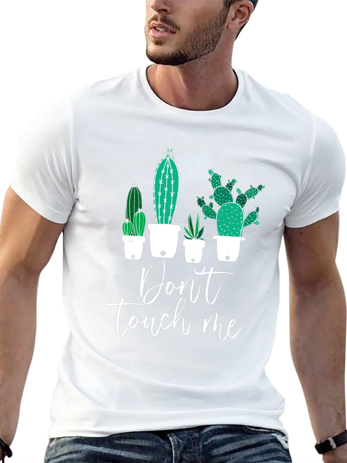 Cactus Graphic Tee - Dont Touch Me Black T-Shirt