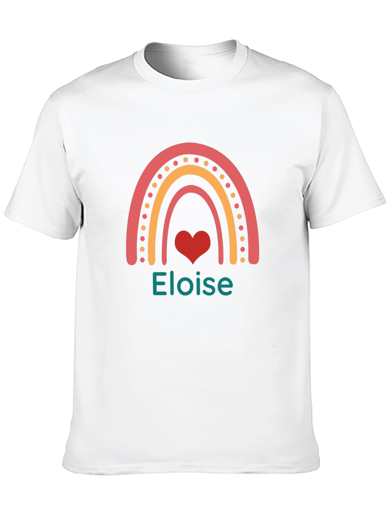 Eloise Rainbow Heart Personalized Black T-shirt