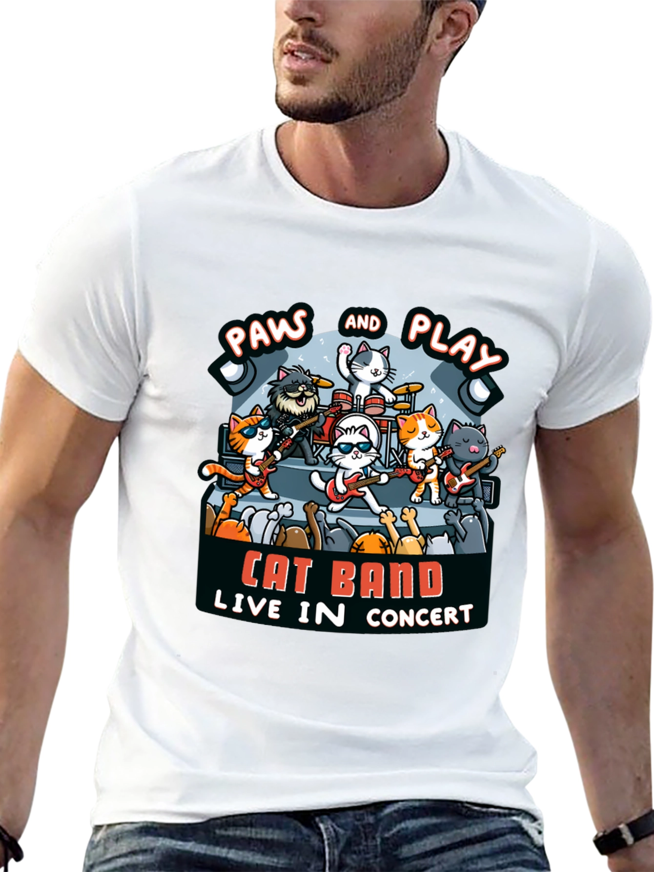 Cat Band Live In Concert Black T-Shirt