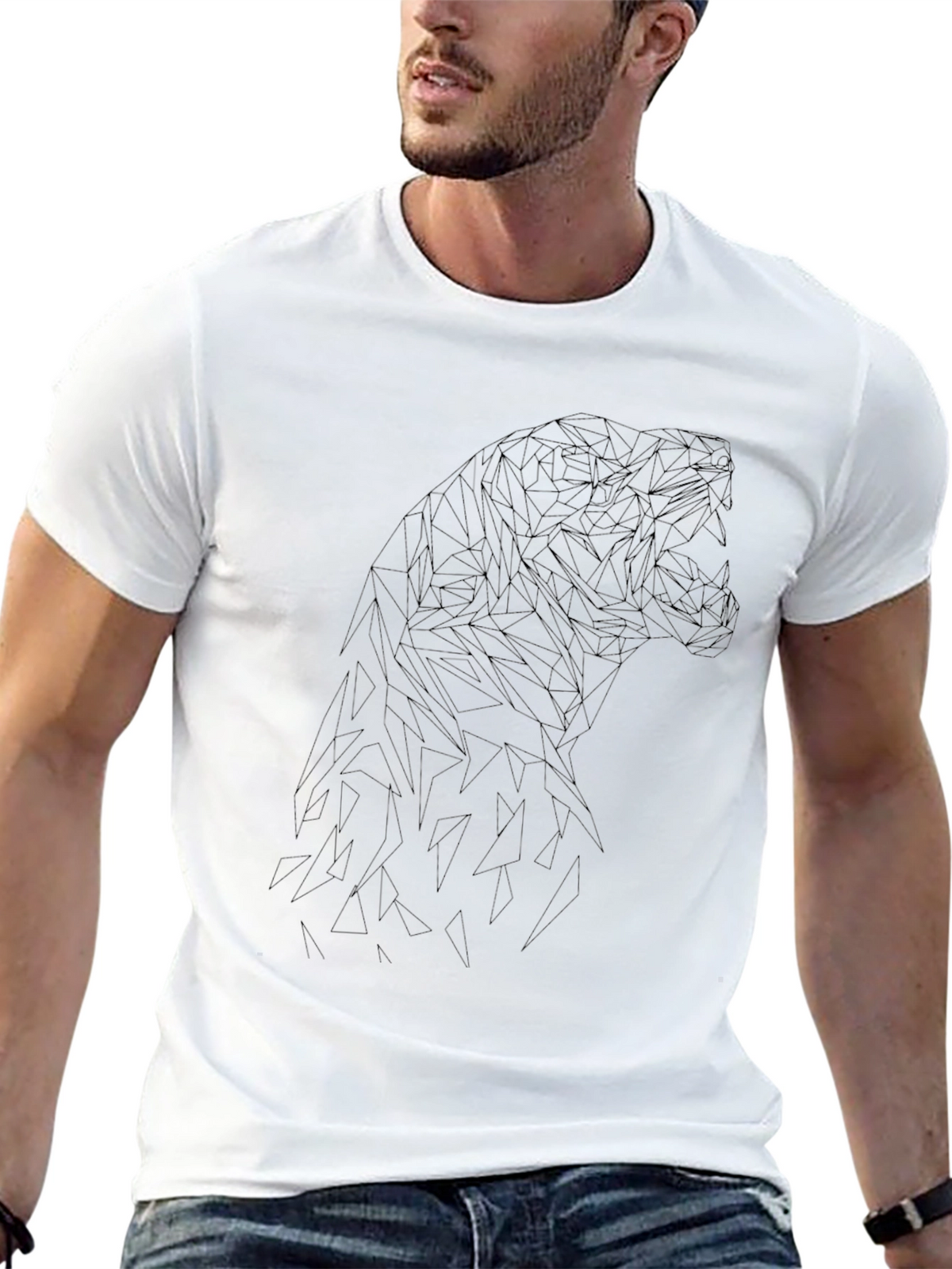 Geometric Dinosaur T-Shirt - Stylish Modern Design