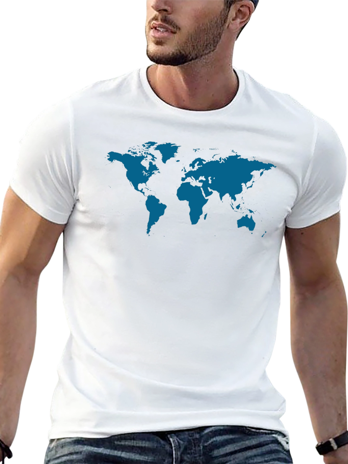 World Map Graphic Tee - Travel Style