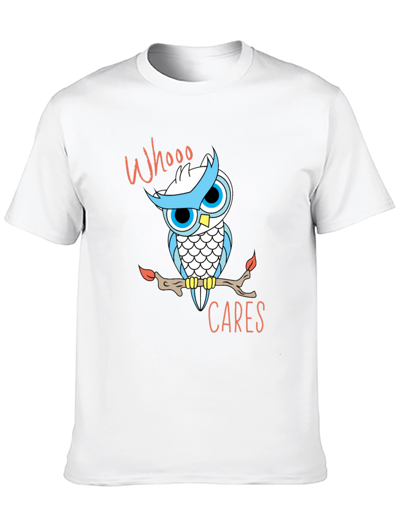 Whooo Cares Owl Graphic T-Shirt - Black Cotton Tee