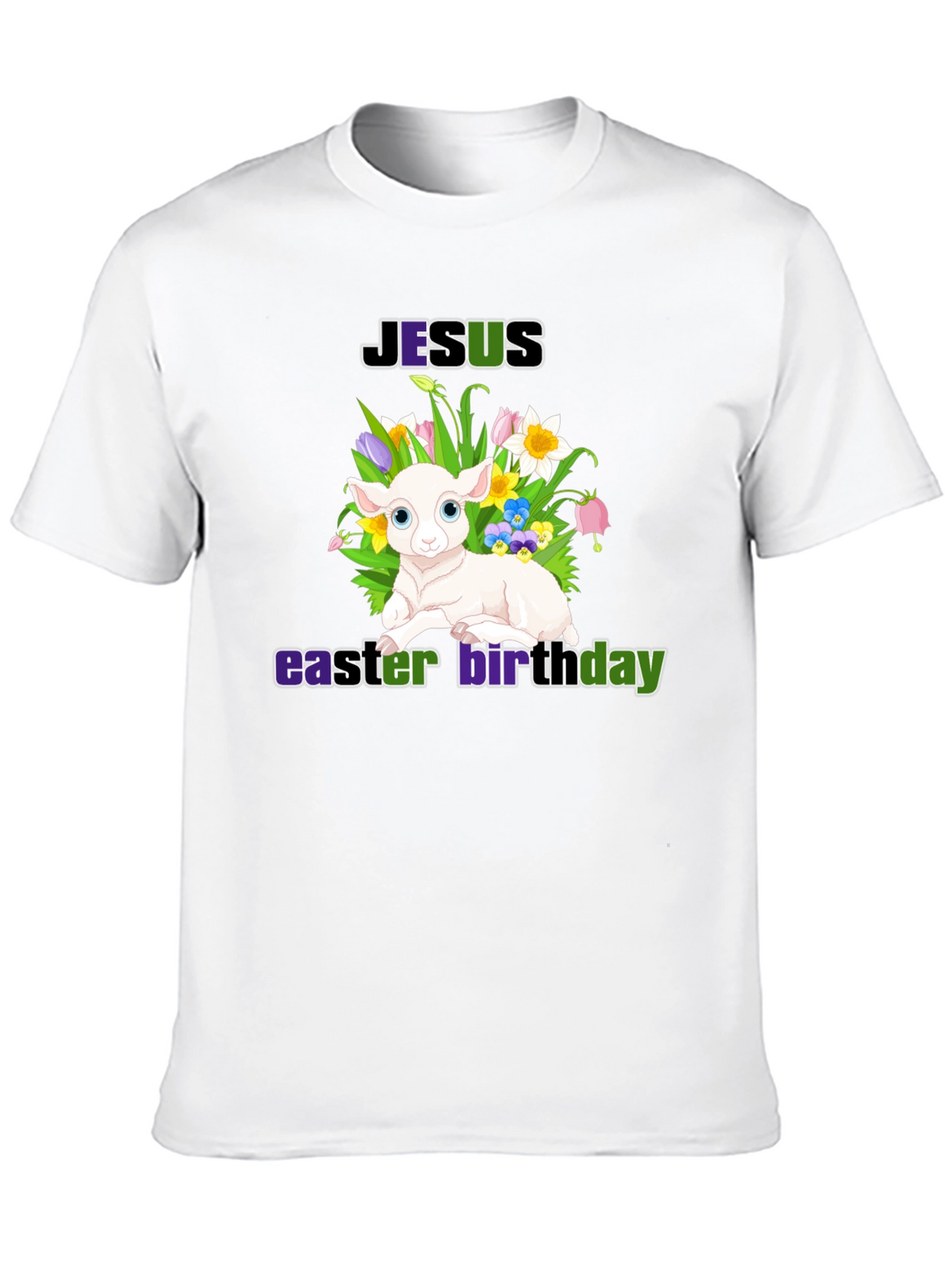 Jesus Easter Birthday Lamb Graphic T-Shirt