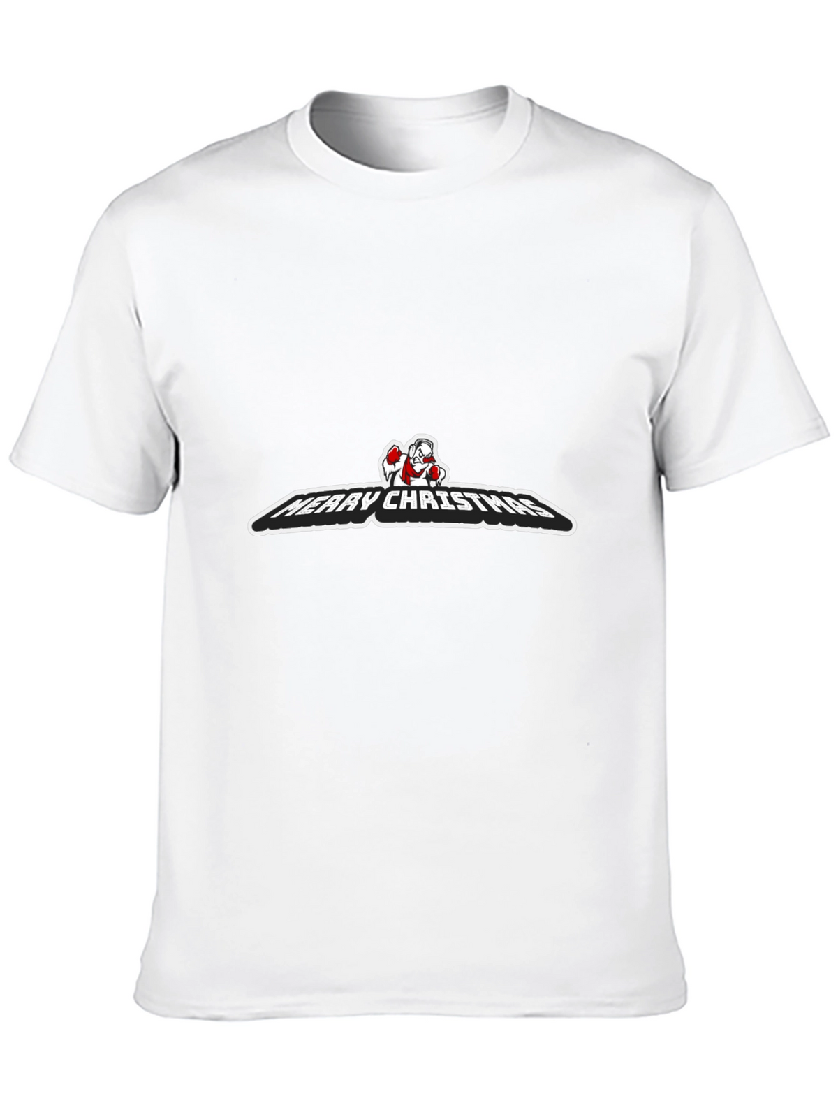 Merry Christmas Santa Boxing Black T-Shirt