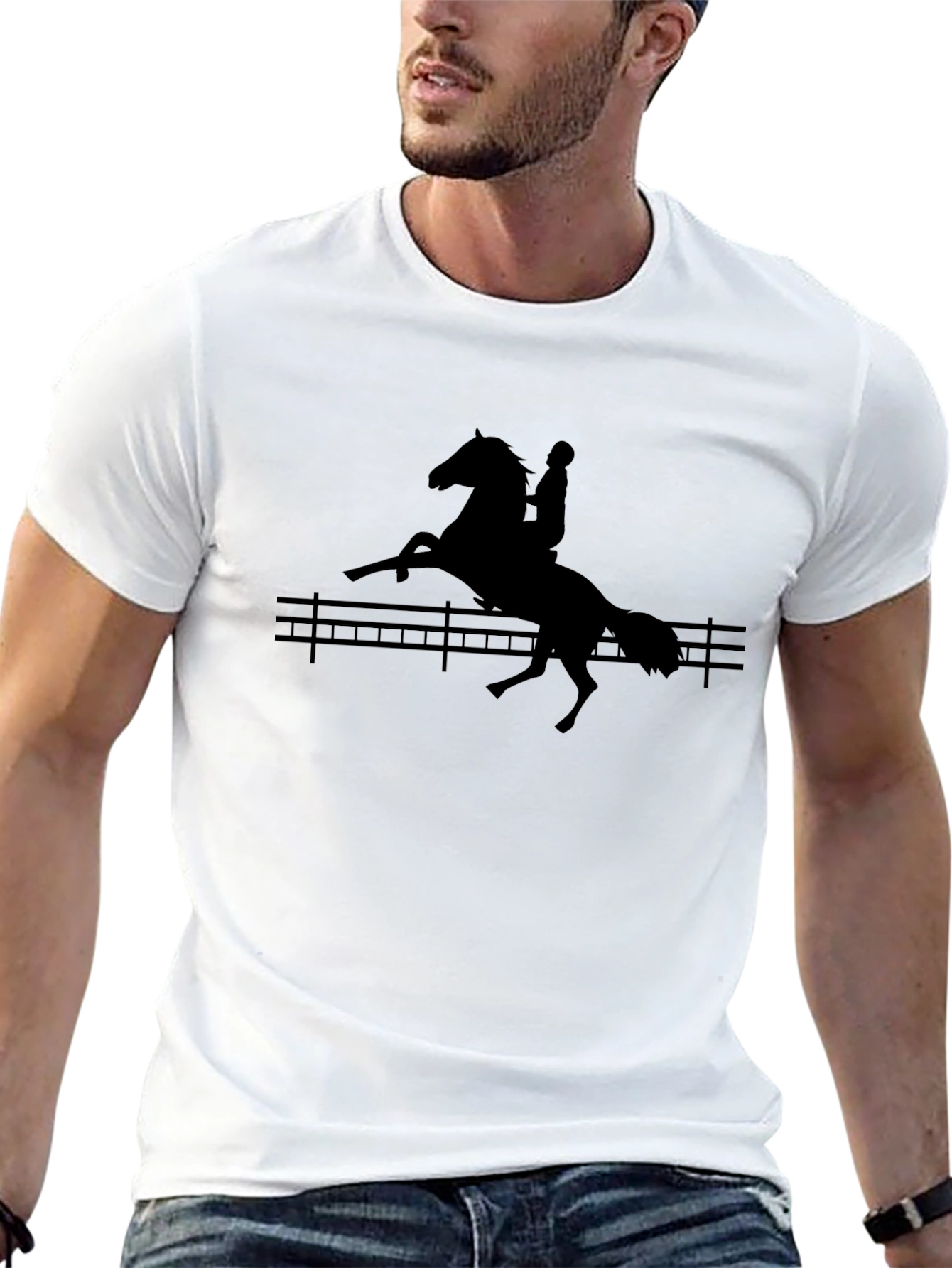 Equestrian Silhouette Black T-Shirt