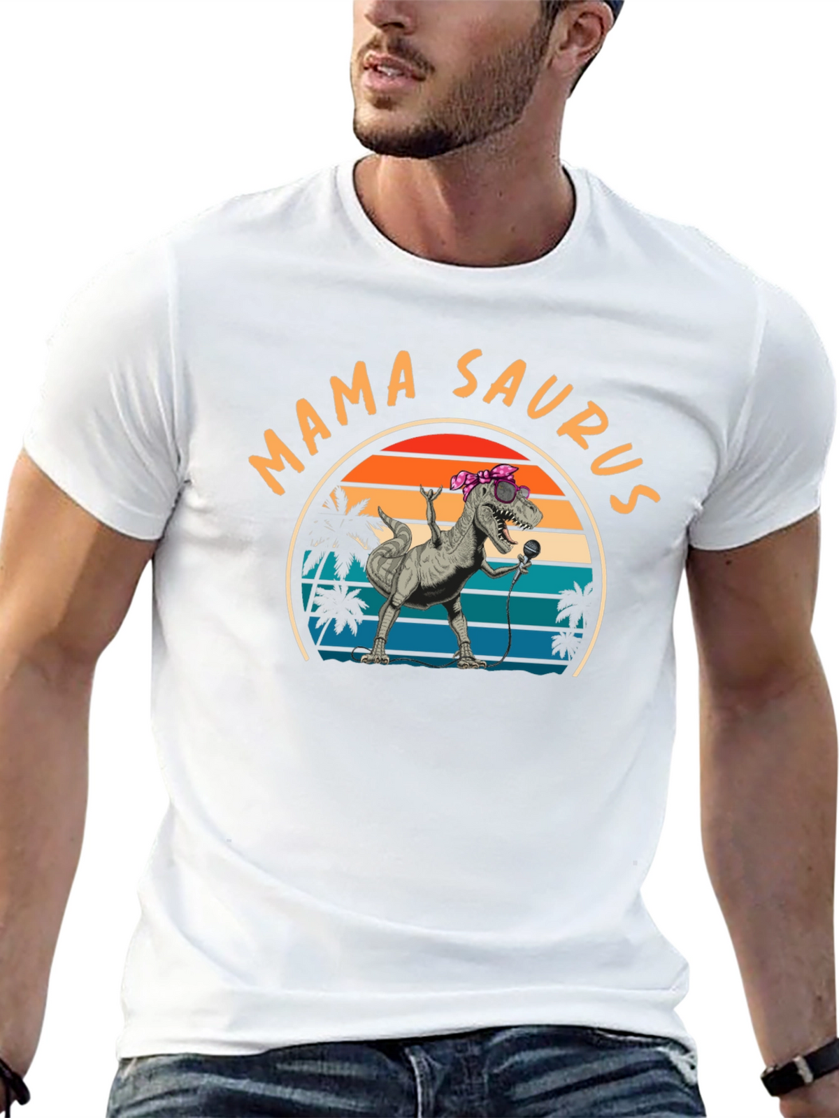 Mama Saurus T-Shirt - Retro Dinosaur Tee
