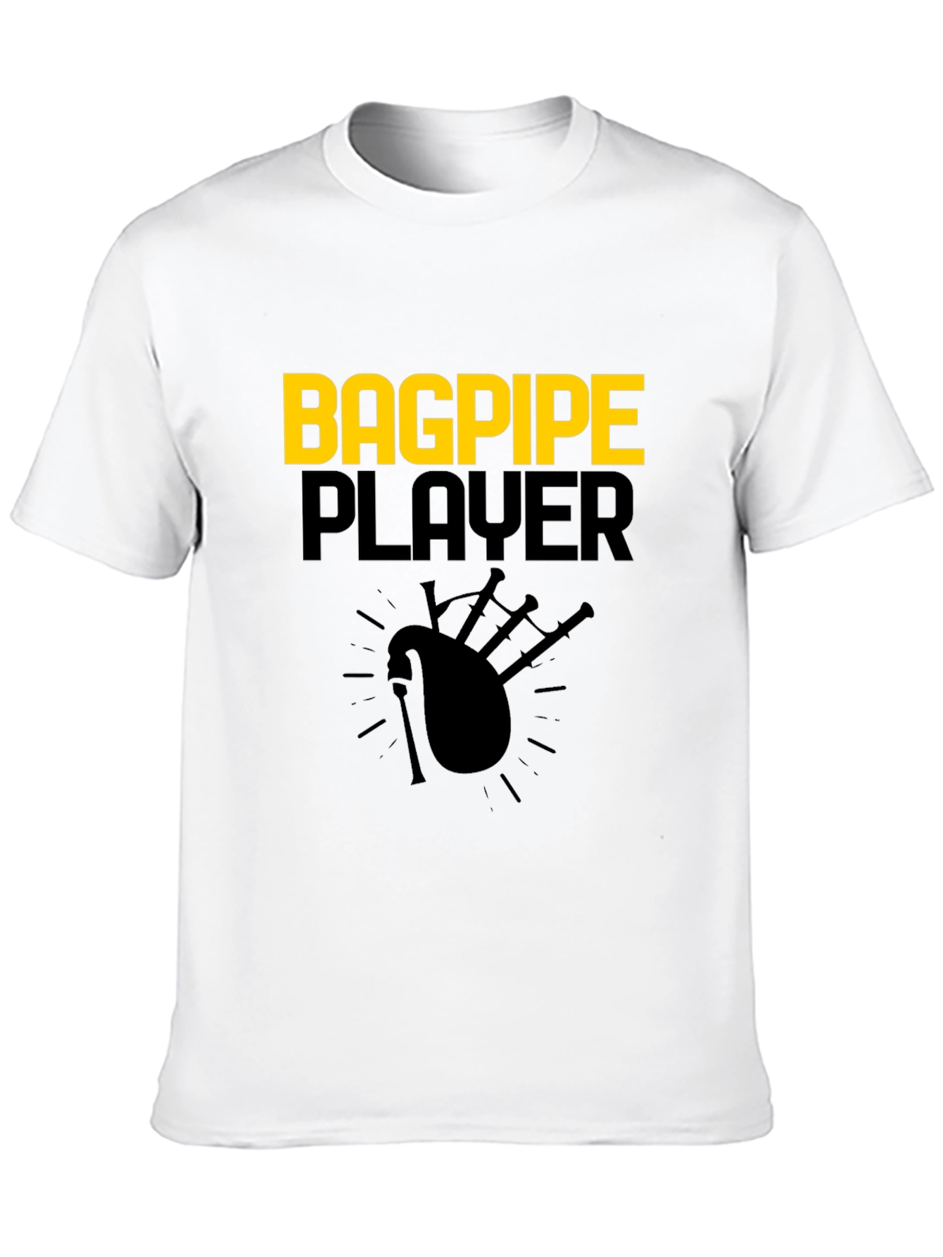Bagpipe Player Graphic Tee - Black Cotton T-Shirt