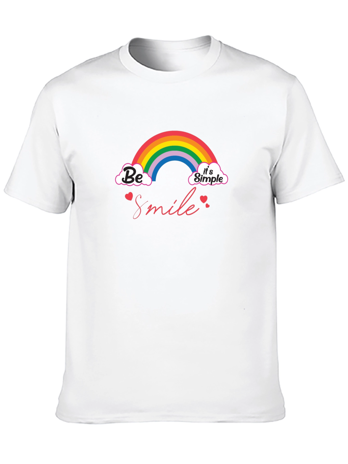 Be Smile Rainbow Graphic T-Shirt - Black