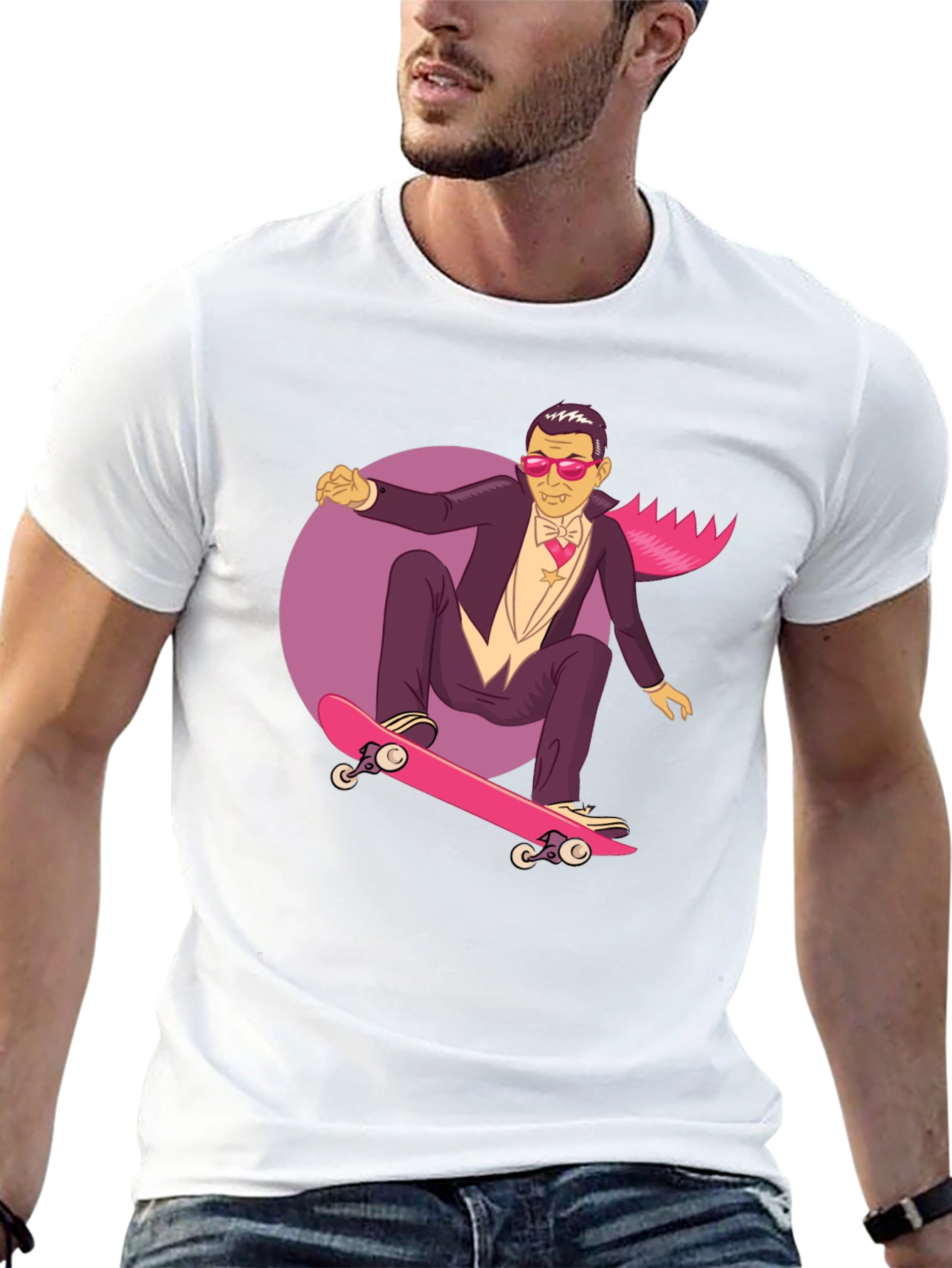Skateboarding Vampire Graphic Tee