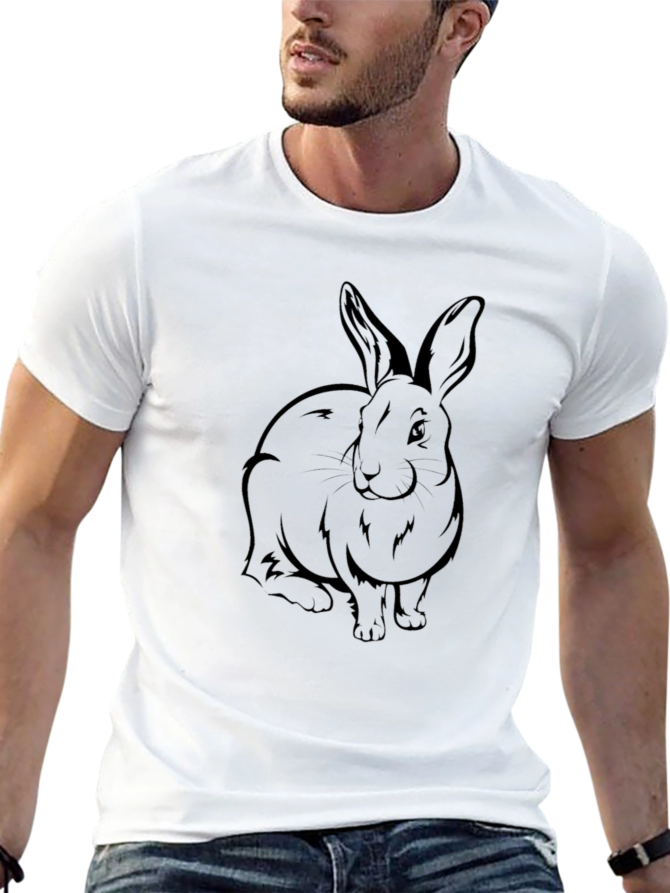 Rabbit Graphic Print T-Shirt