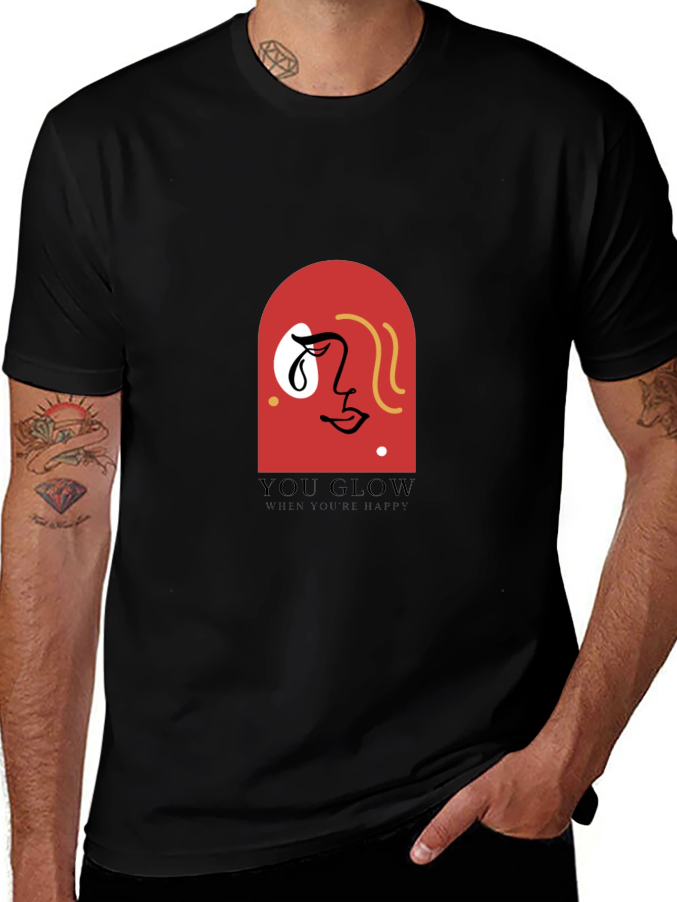 You Glow Tee - Abstract Face Graphic