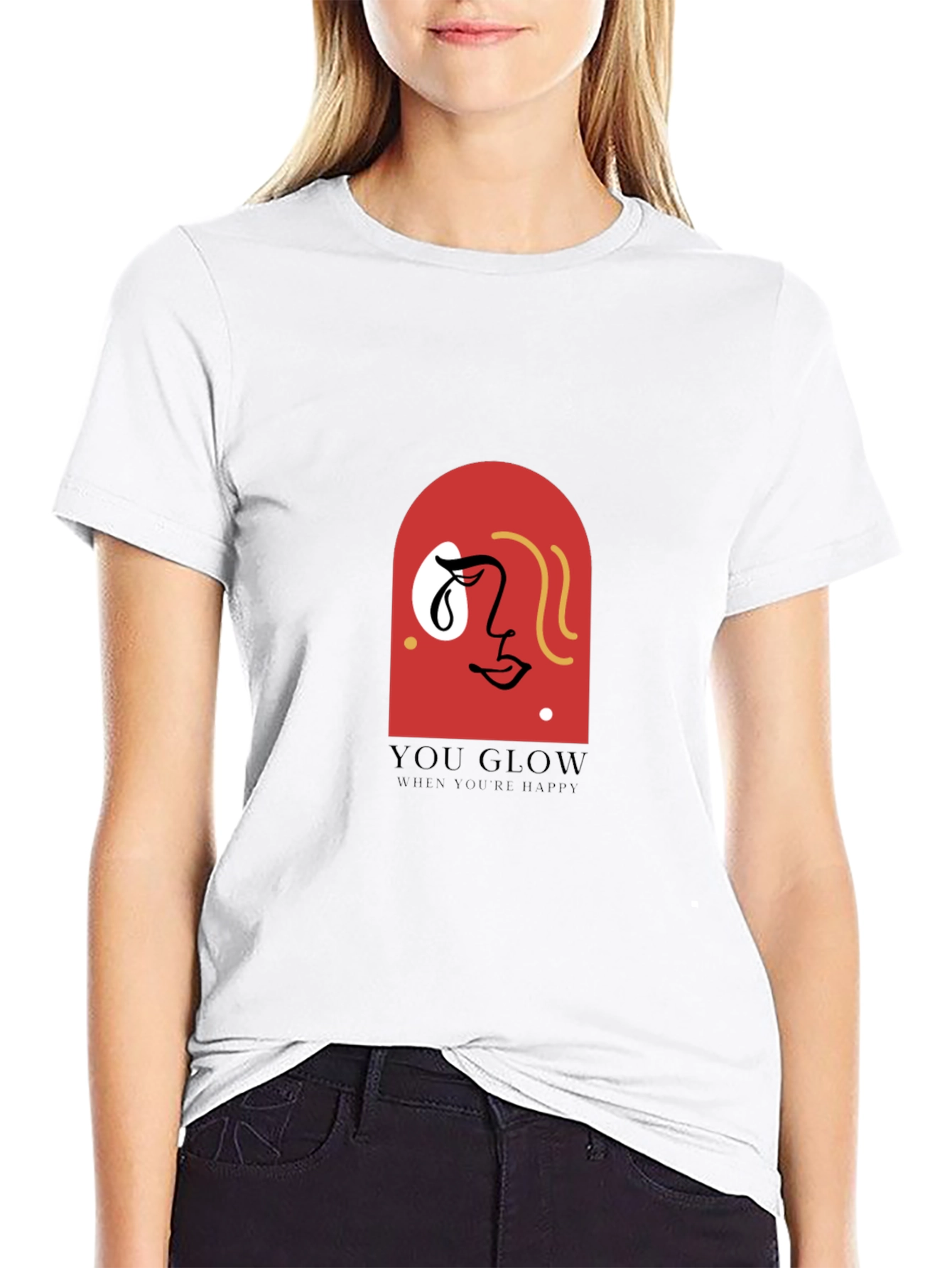You Glow Tee - Abstract Face Graphic