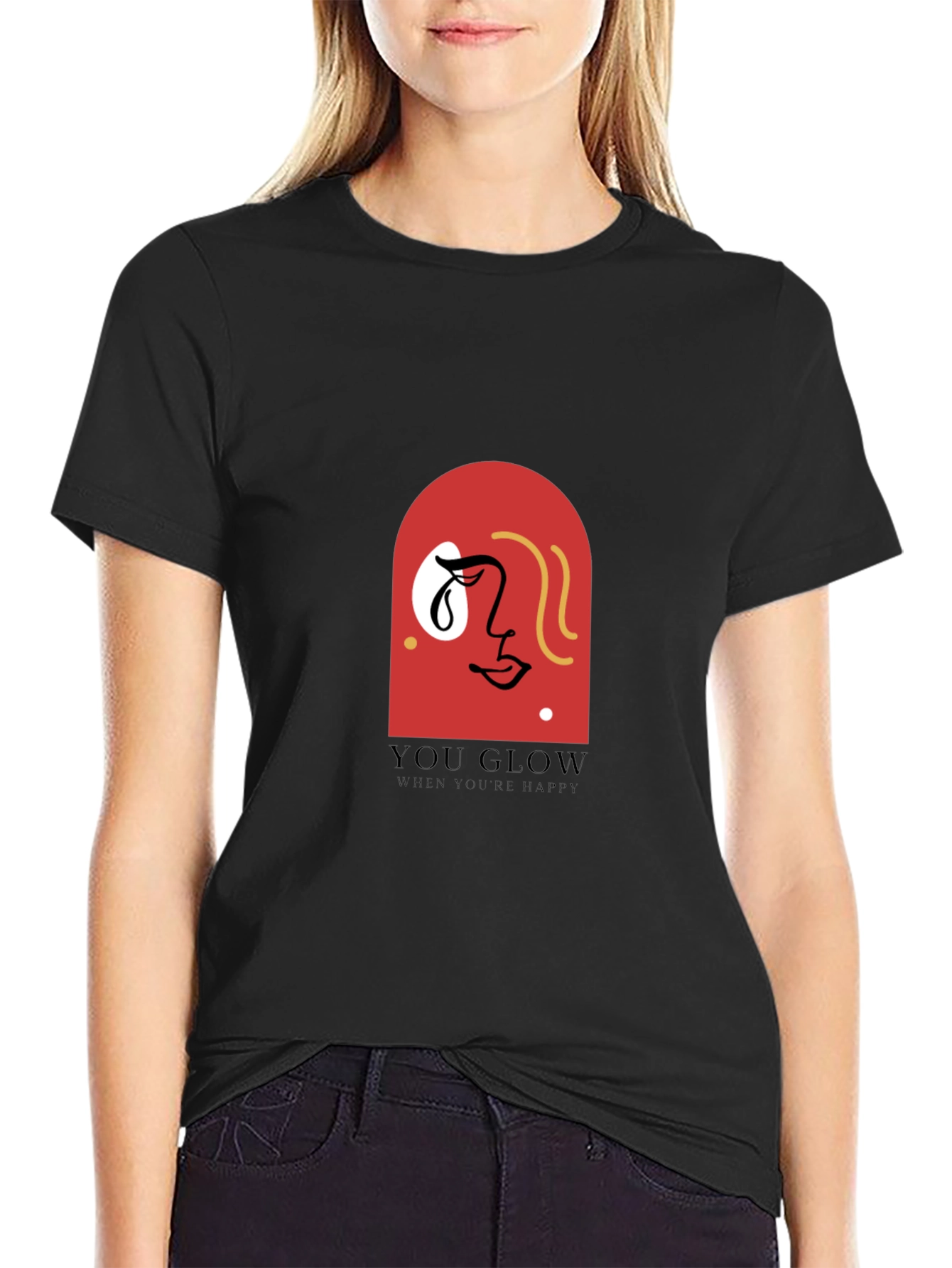 You Glow Tee - Abstract Face Graphic