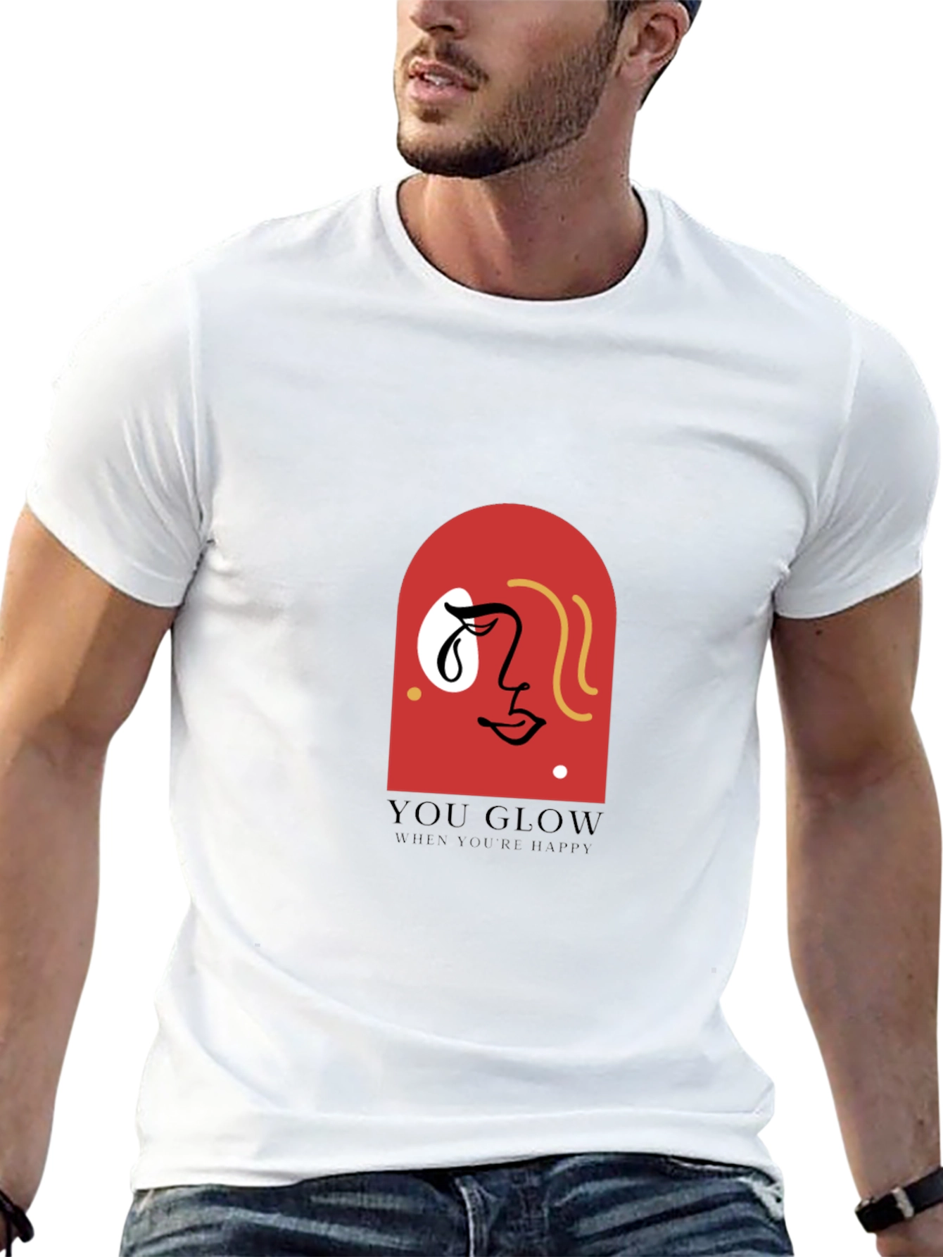 You Glow Tee - Abstract Face Graphic