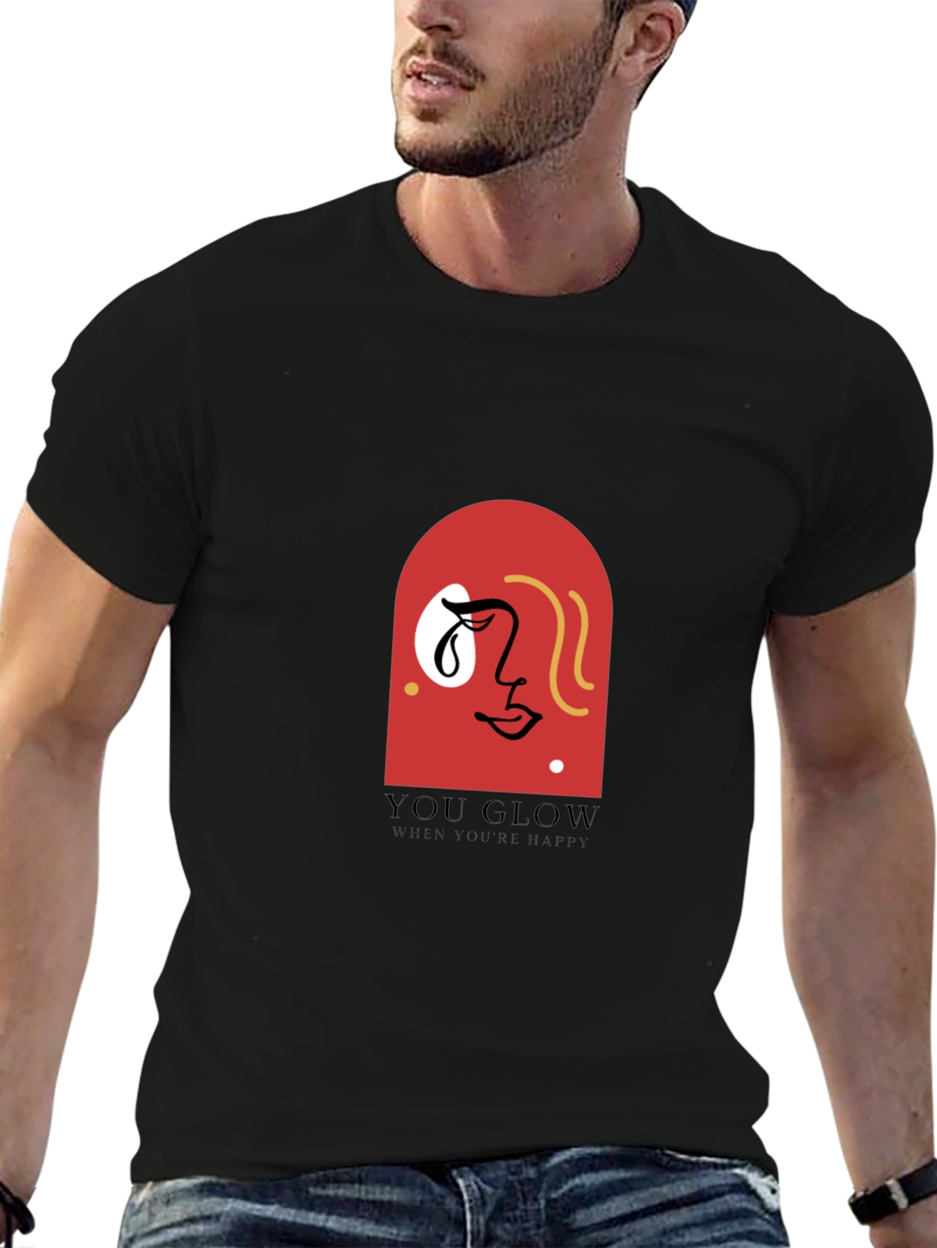 You Glow Tee - Abstract Face Graphic