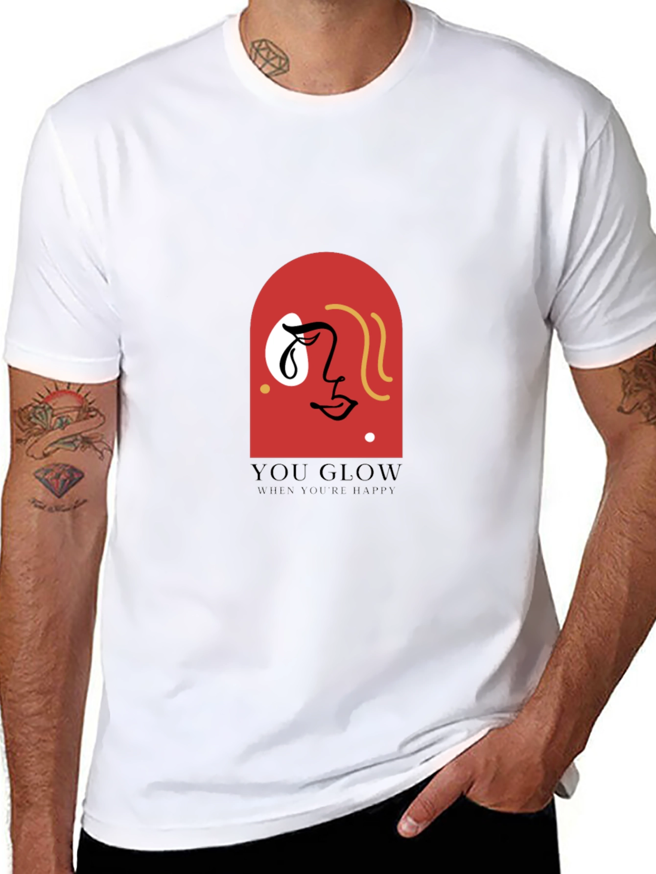 You Glow Tee - Abstract Face Graphic