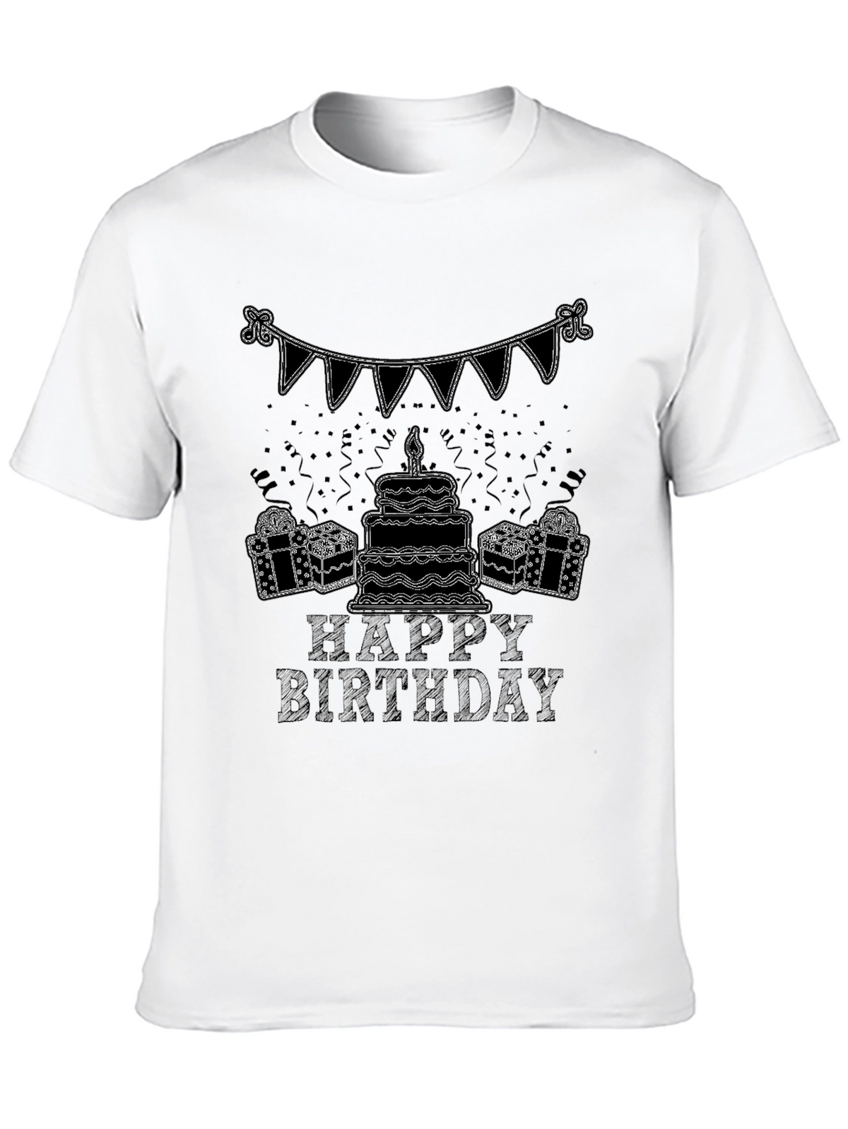 Happy Birthday Graphic Tee - Black