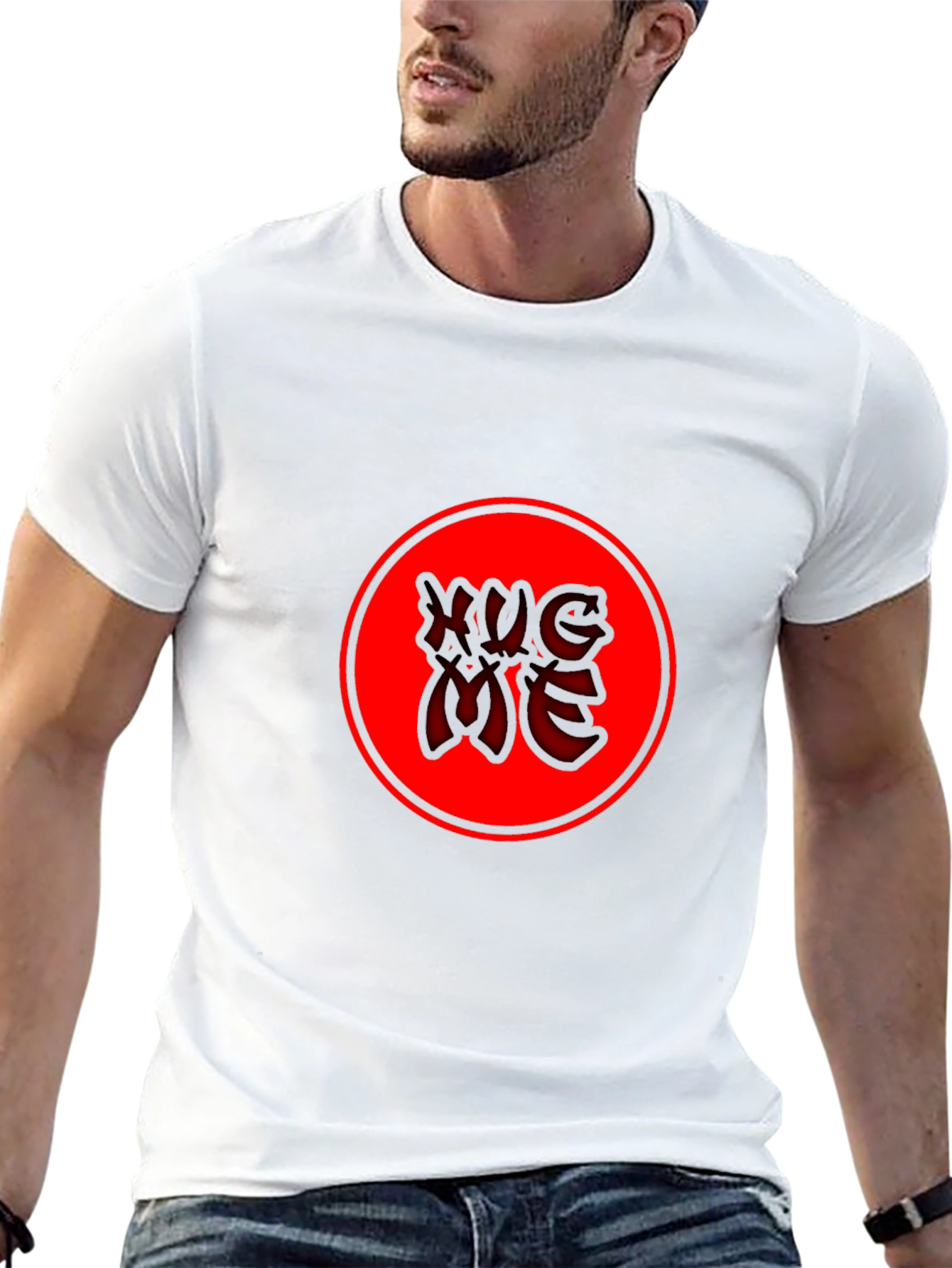 Red Circle Graphic Tee - Black